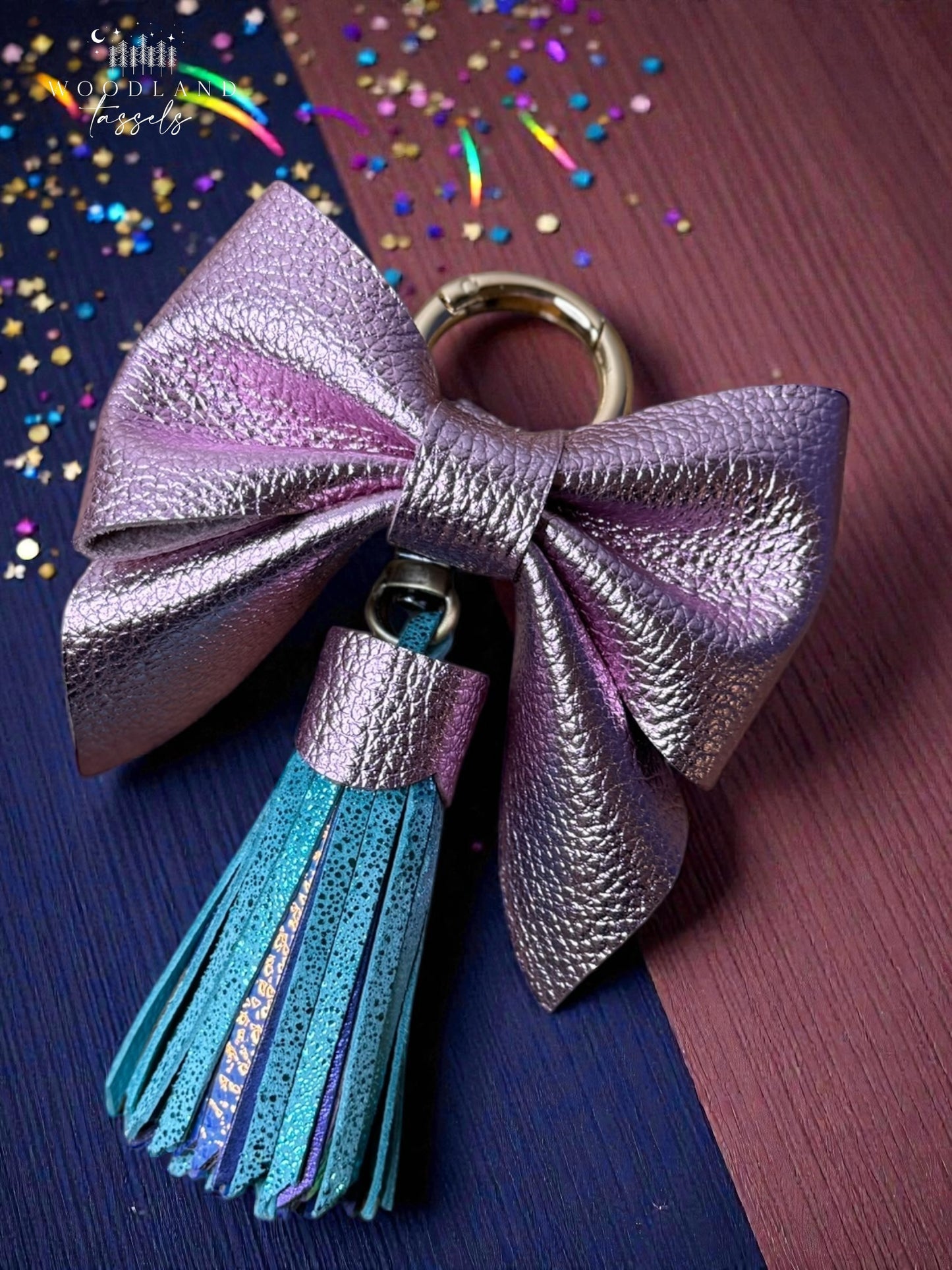 Dolly Leather Purse Bow Bag Charm