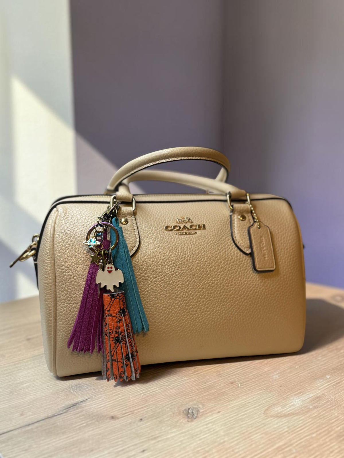 Petite Leather Tassel + Tiny Treasures Bag Charm