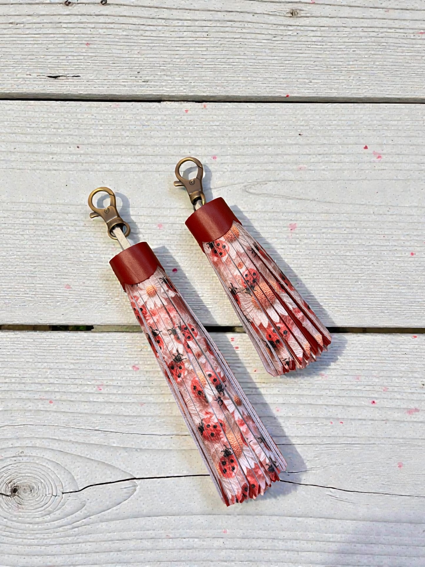 Ladybug Leather Tassel