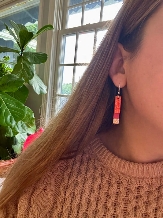 Leather Bar Earrings