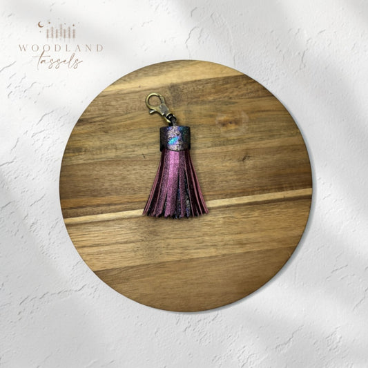 Mystic Raisin Leather Tassel | Bag Charm