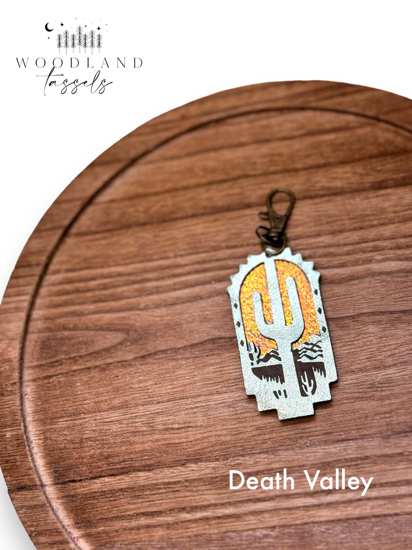 Cactus Leather Purse Charm