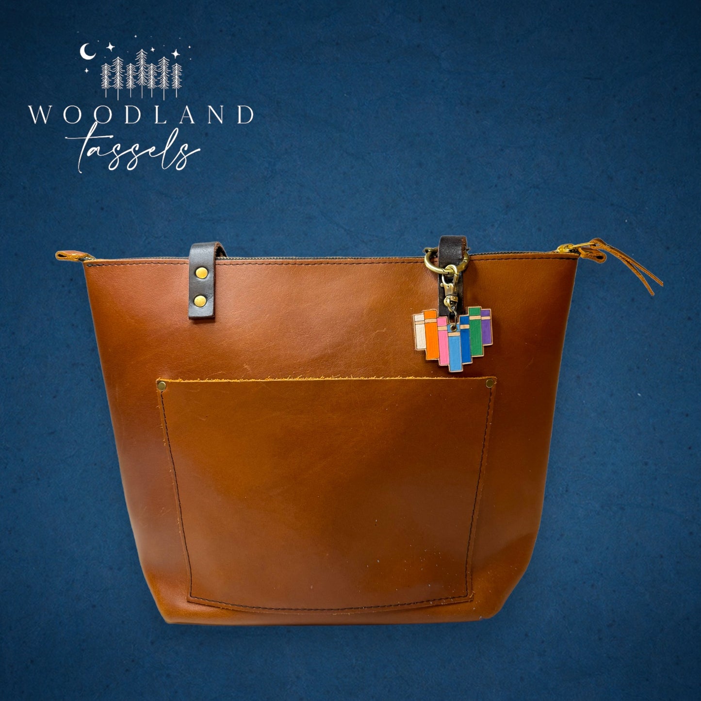 Bookish Leather Bag Charm