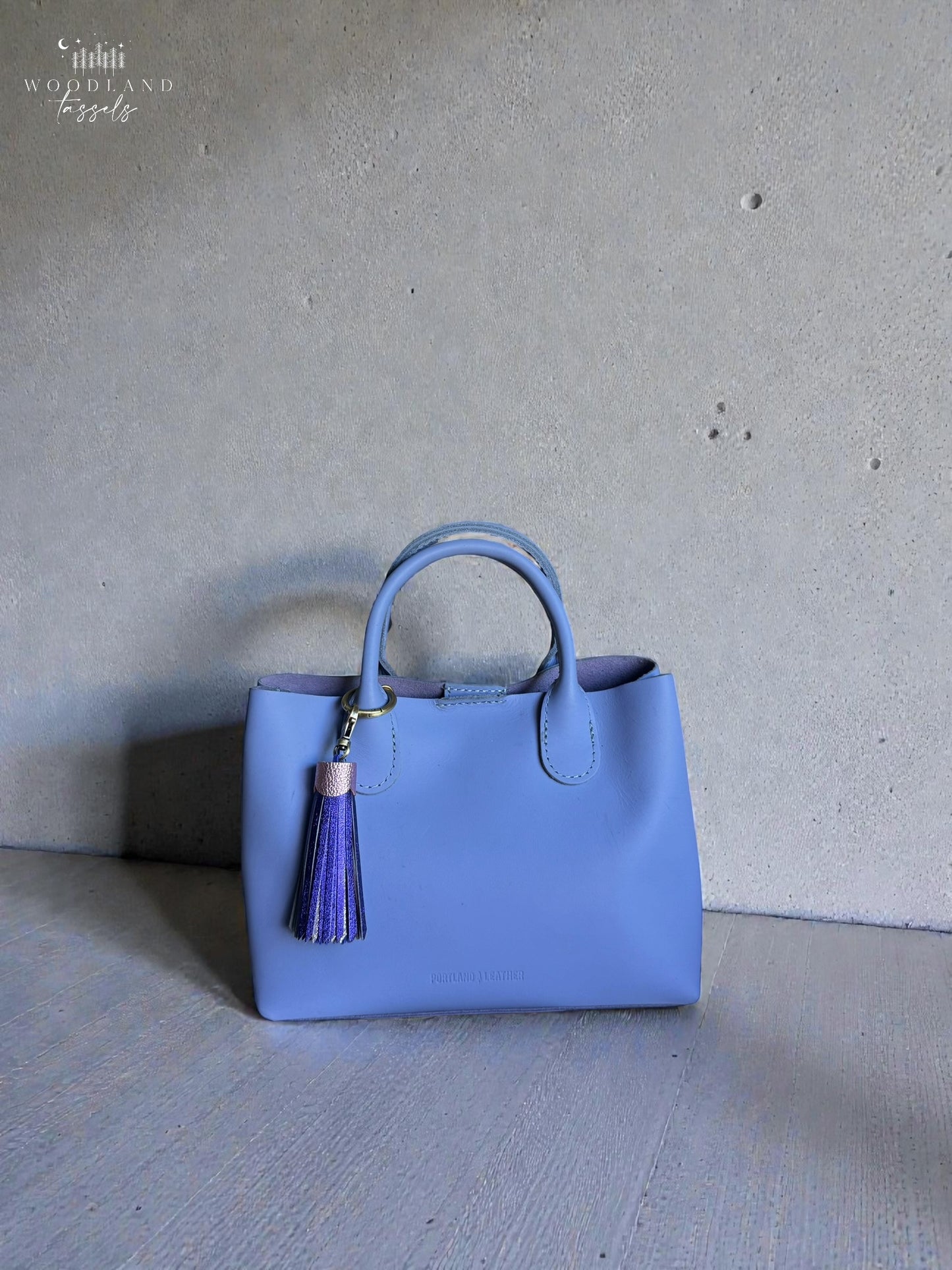 Amethyst Leather Tassel