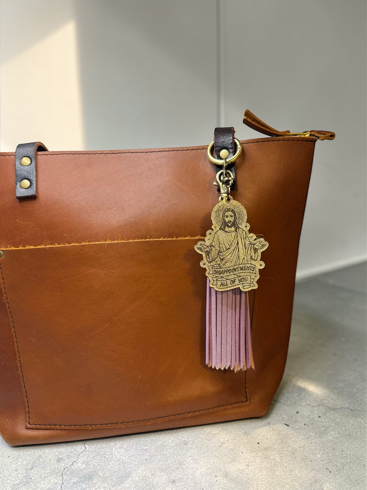 Sassy Jesus Leather Bag Tag