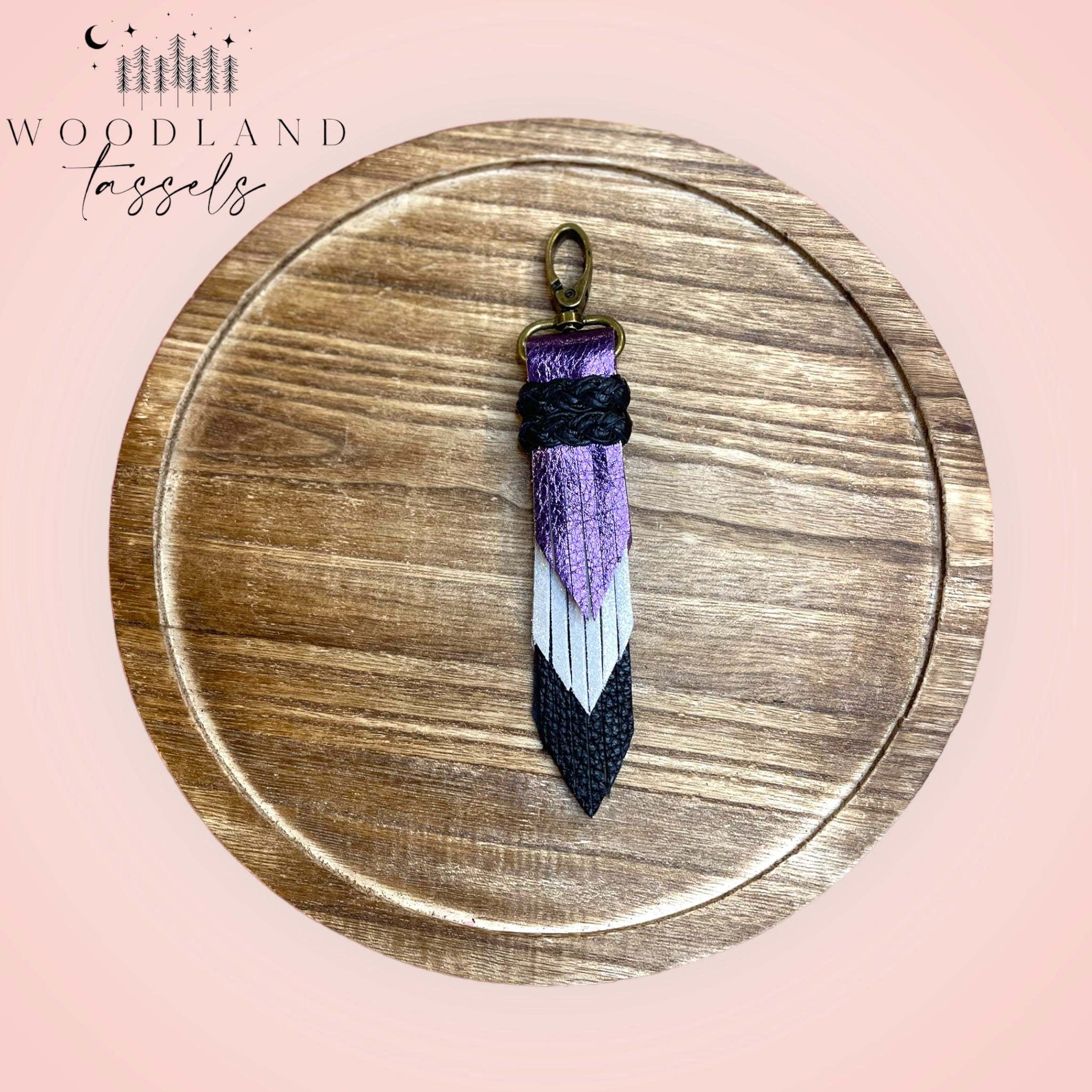 Violet Quill Cascade Leather Tassel Woodland Tassels