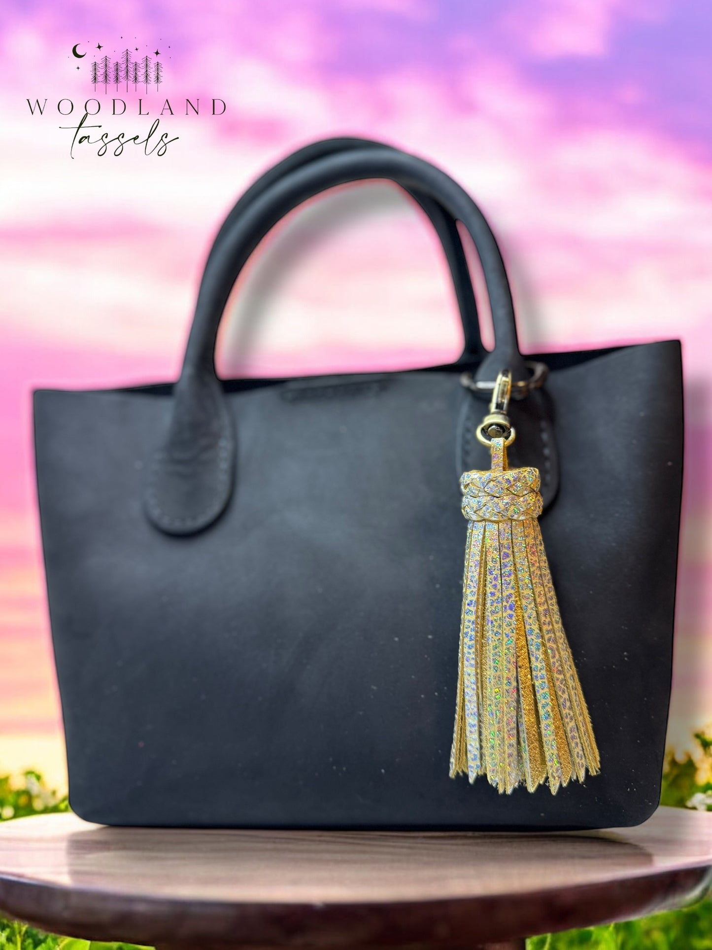 Luxe Leather Tassel Purse Charm