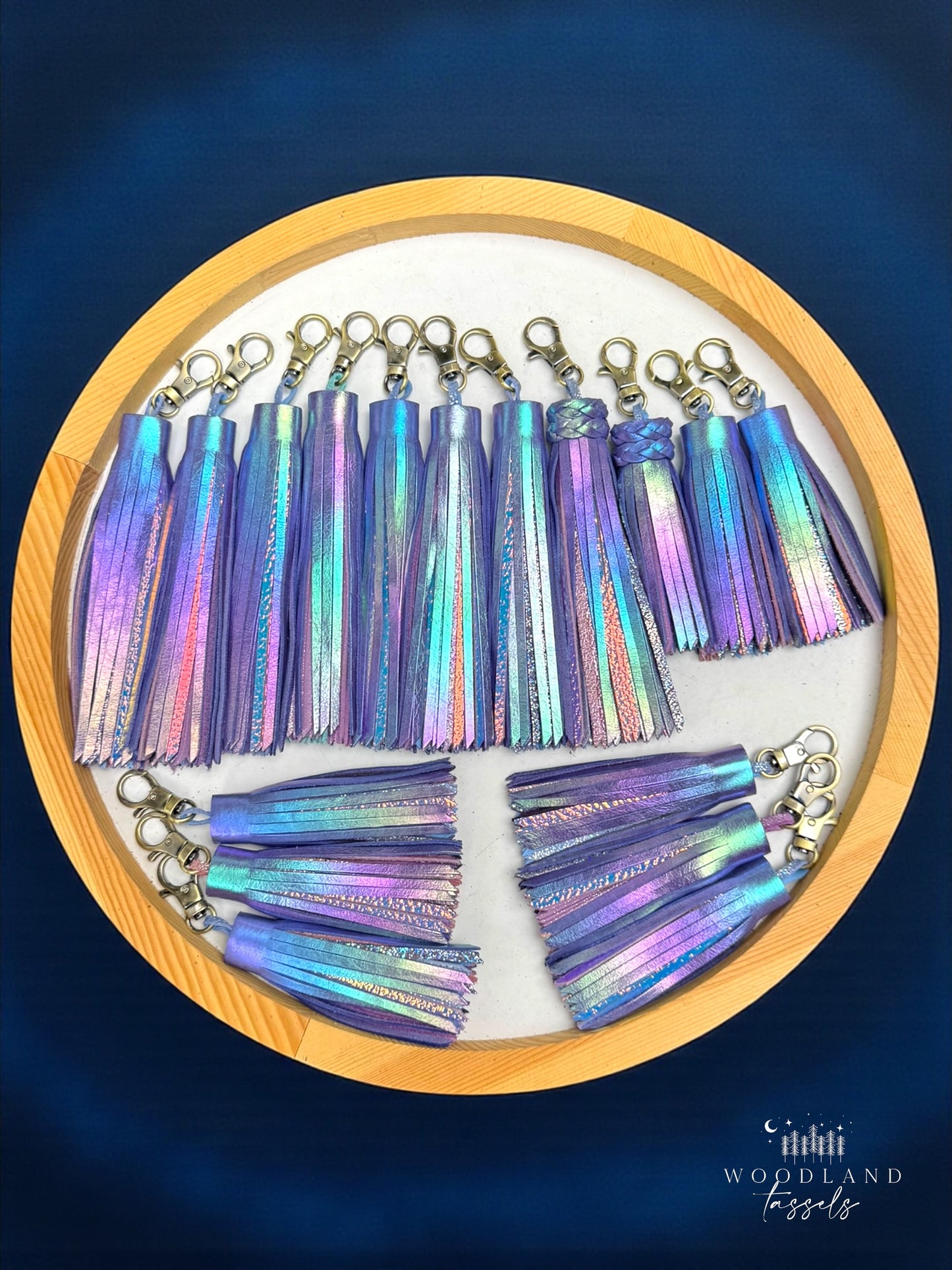 Aurora Leather Tassel Purse Charm