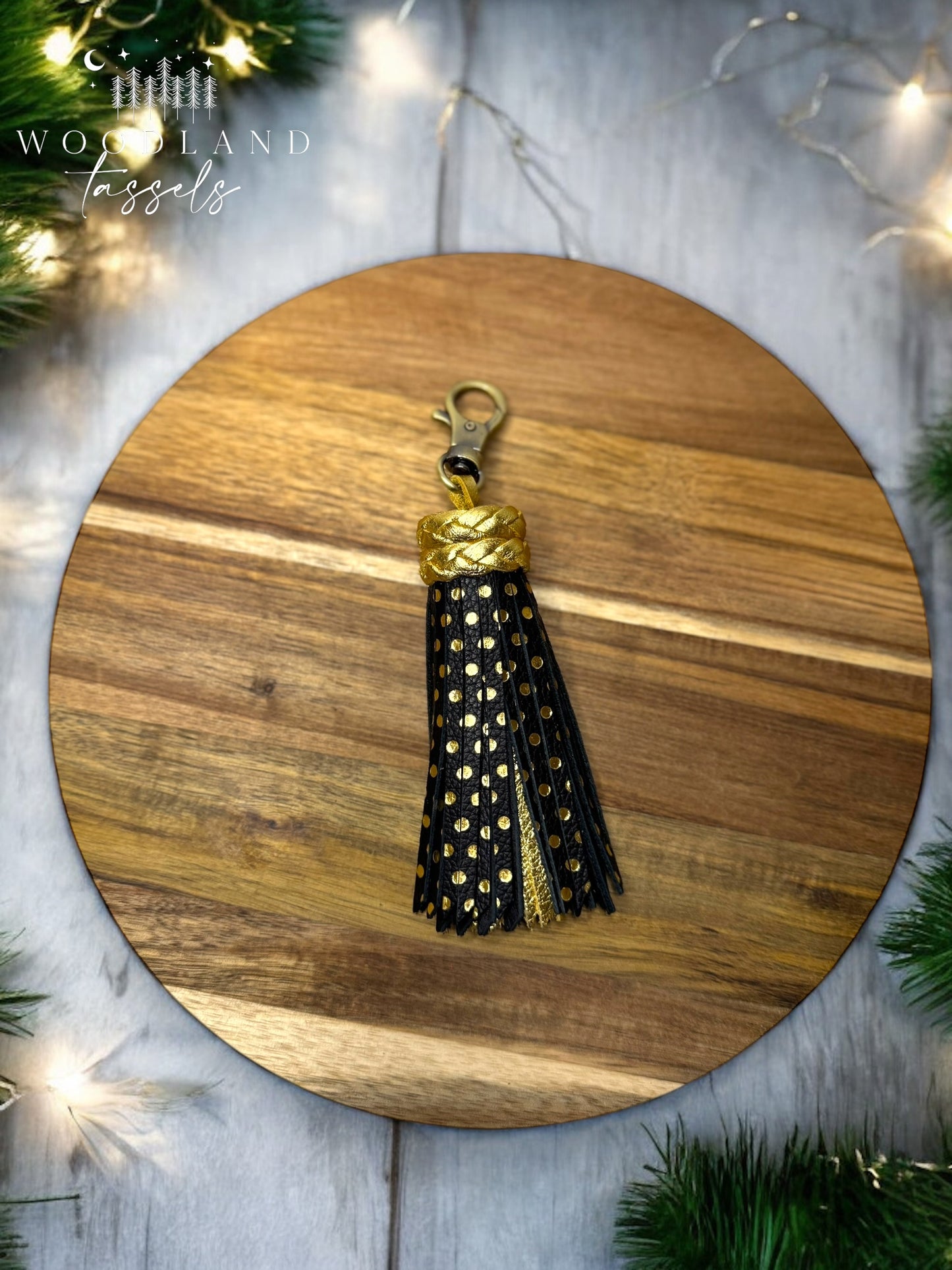 Luxe Polka Dot Tassel Purse Charm