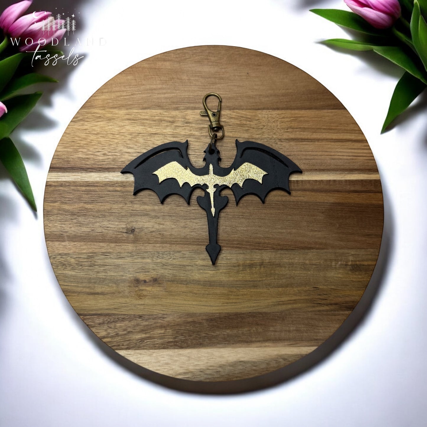 Fourth Wing Dragon Leather Purse Charm