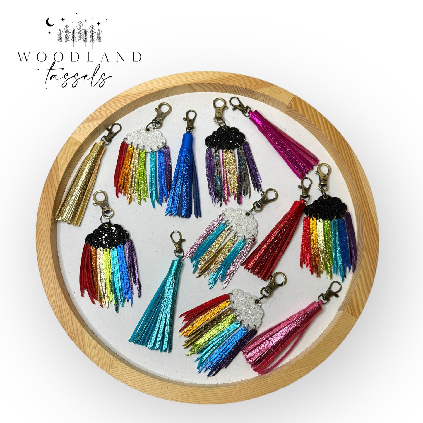 Cloudburst Leather Bag Charm✨