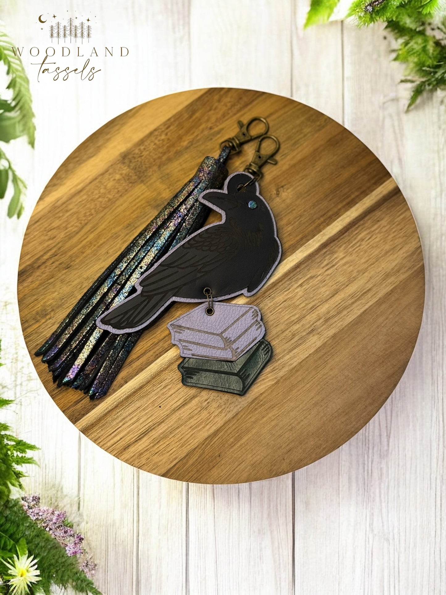 Bookish Crow Purse Charm