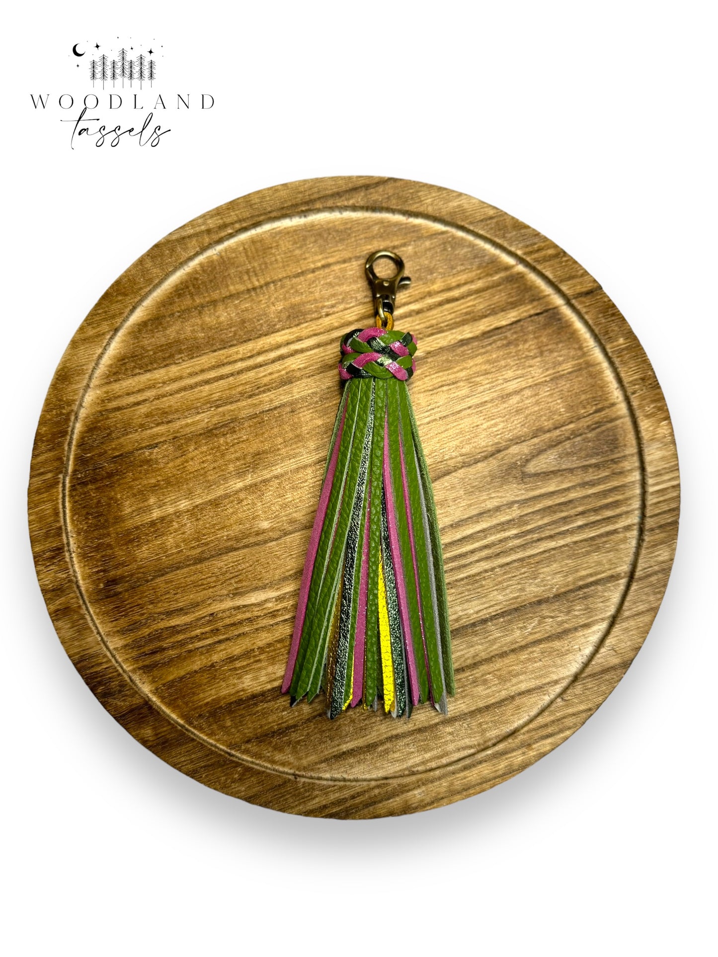 Cactus Flower Leather Tassel