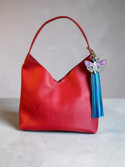 Luna Moth Leather Bag Charm