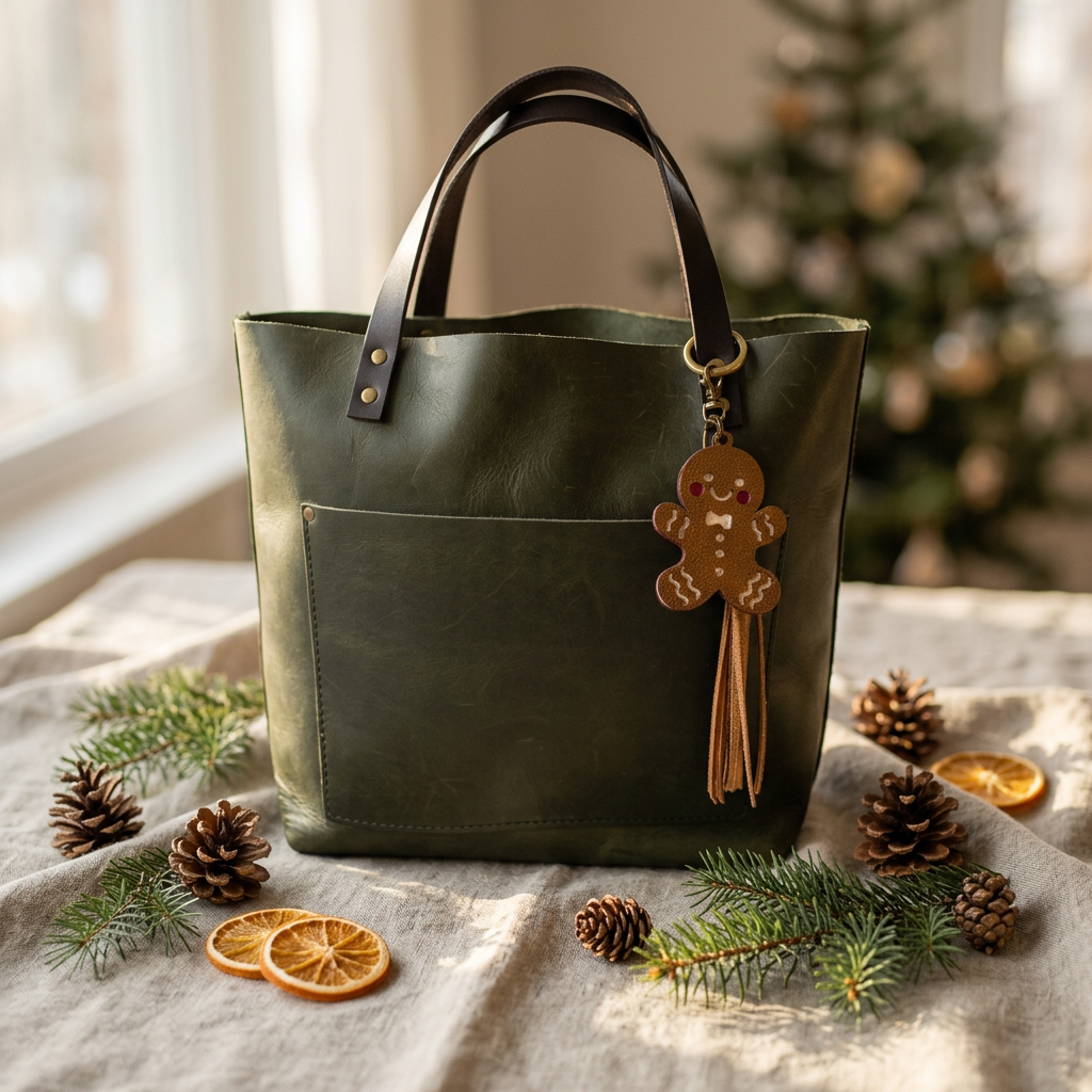 Gingerbread Leather Bag Charms