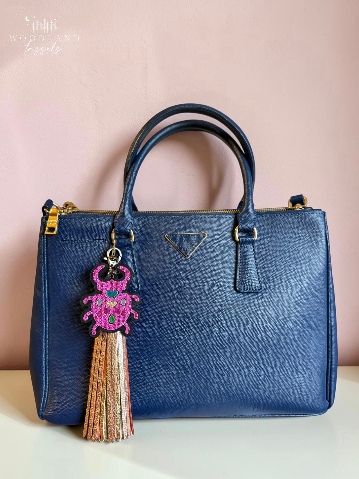 Beetle Leather Bag Charm