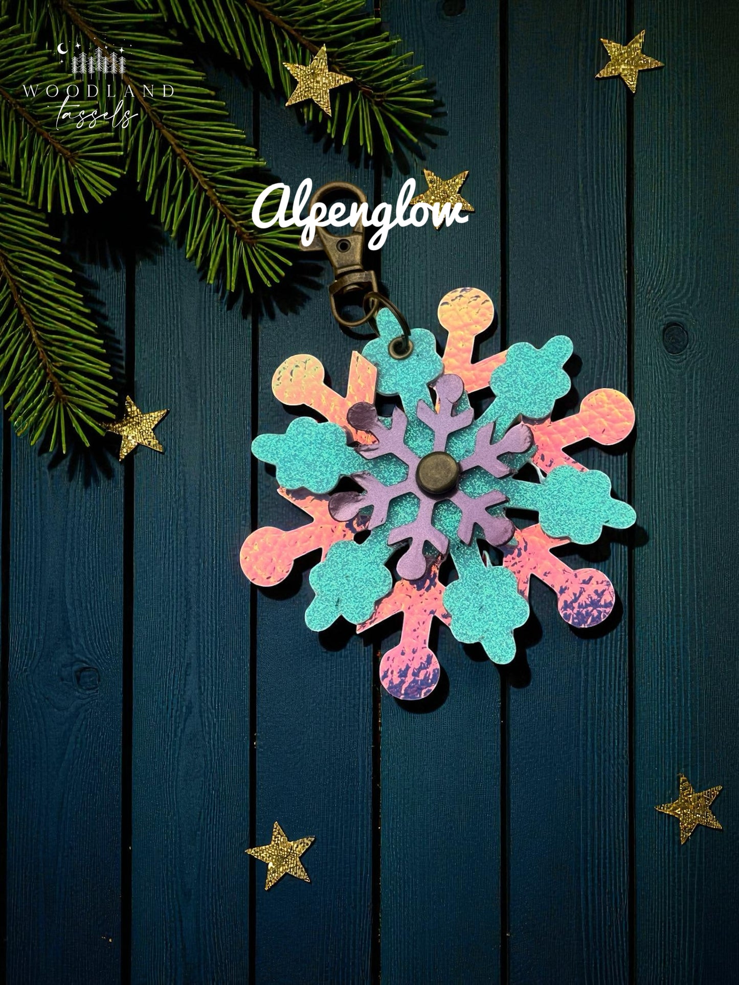 Snowflake Leather Purse Charm