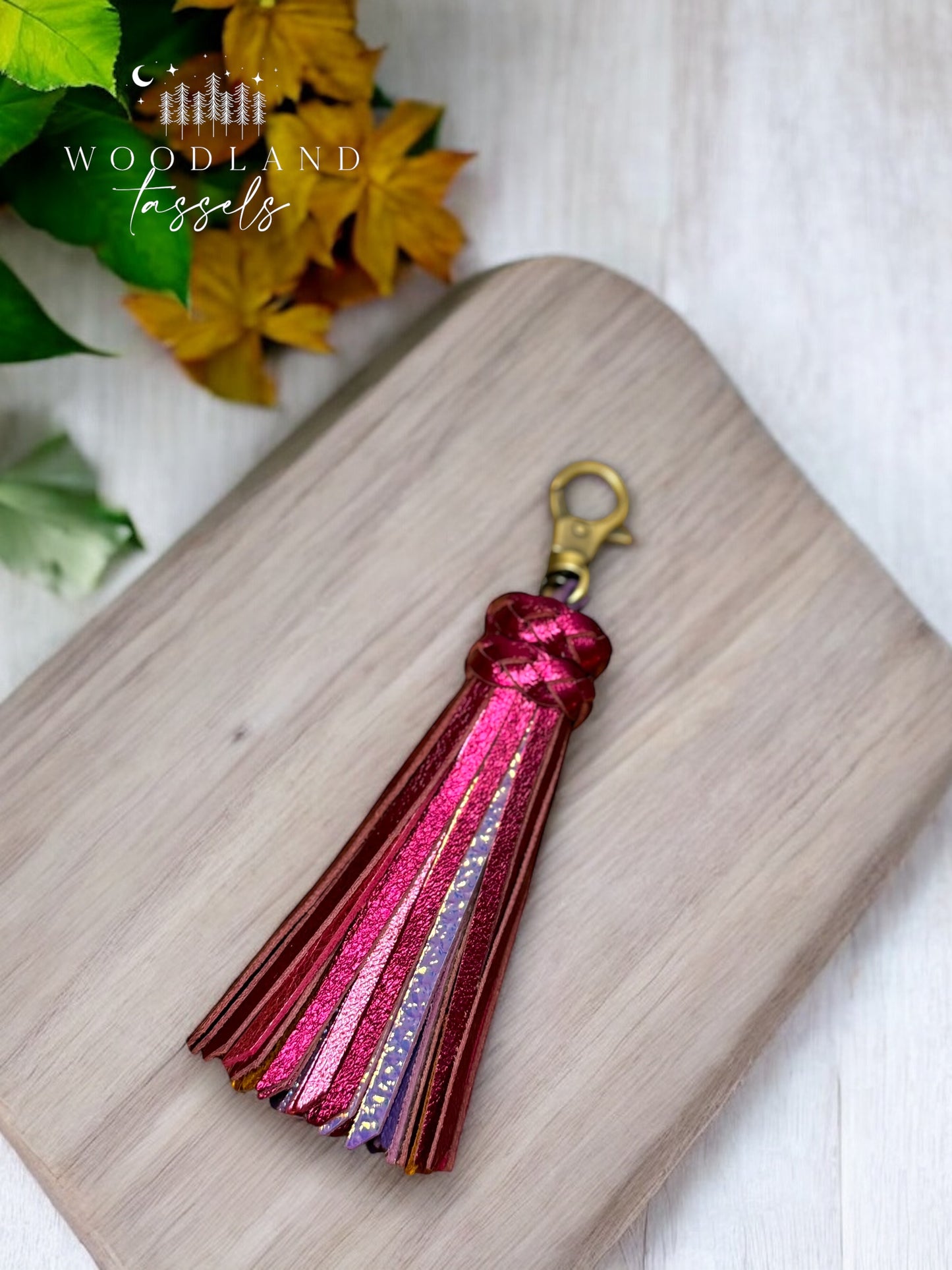 Boysenberry Unicorn Leather Tassel