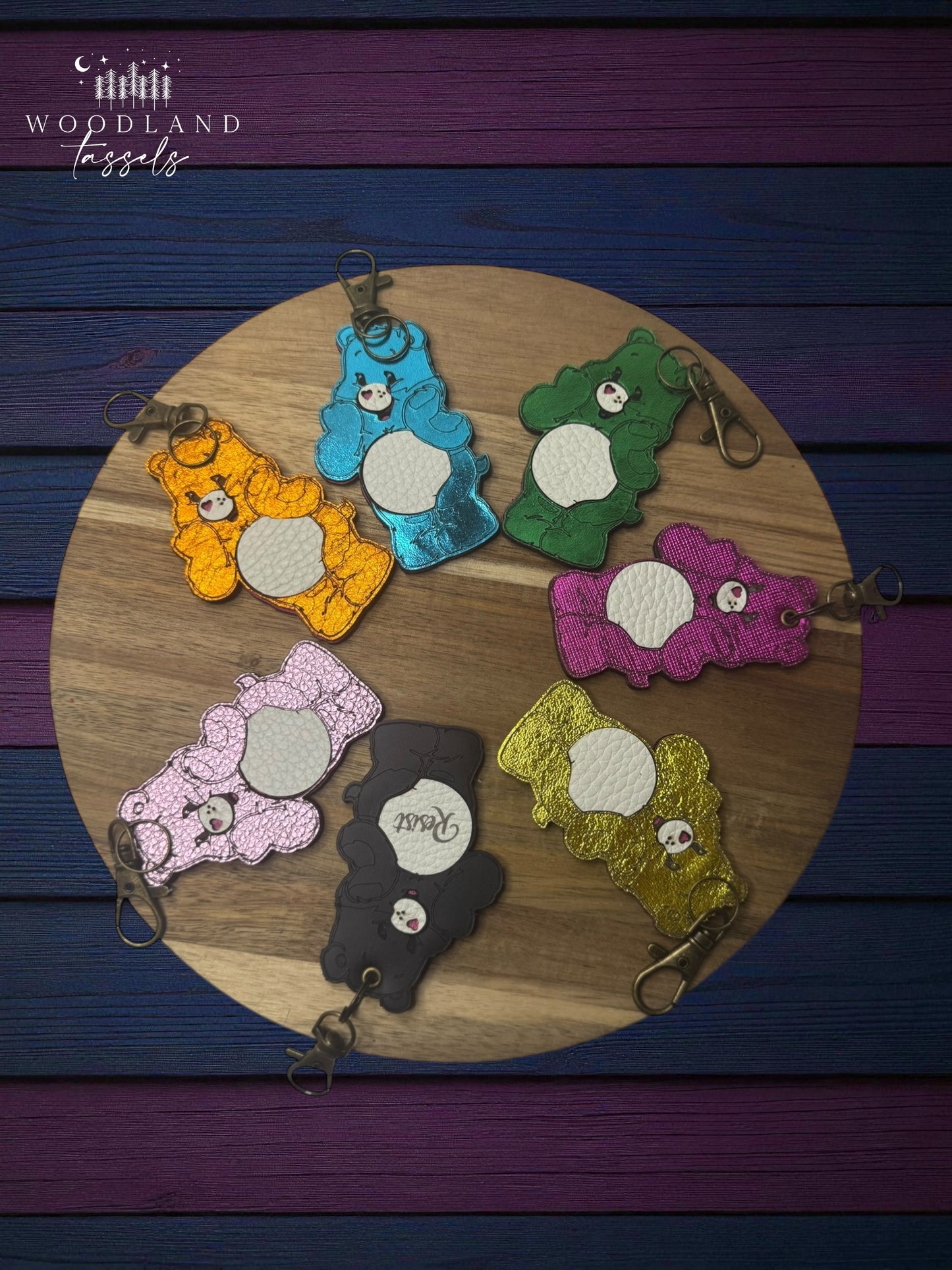 Caring Bears Leather Purse Charms