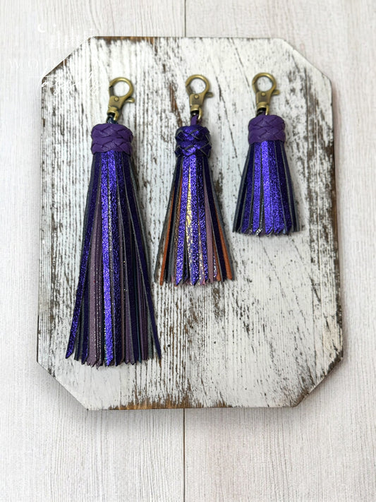 Amethyst Leather Tassel