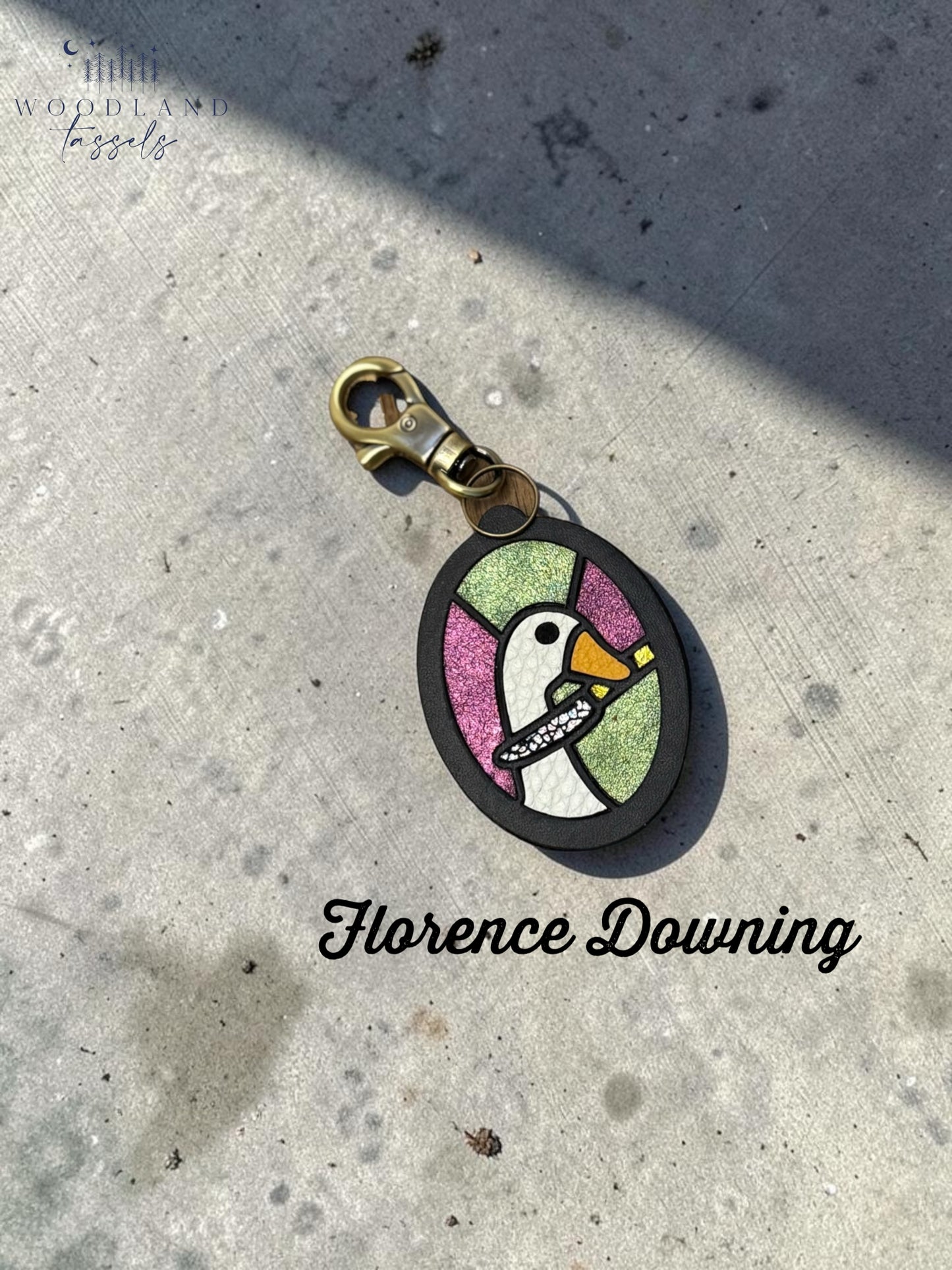 Serious Goose Leather Bag Charm