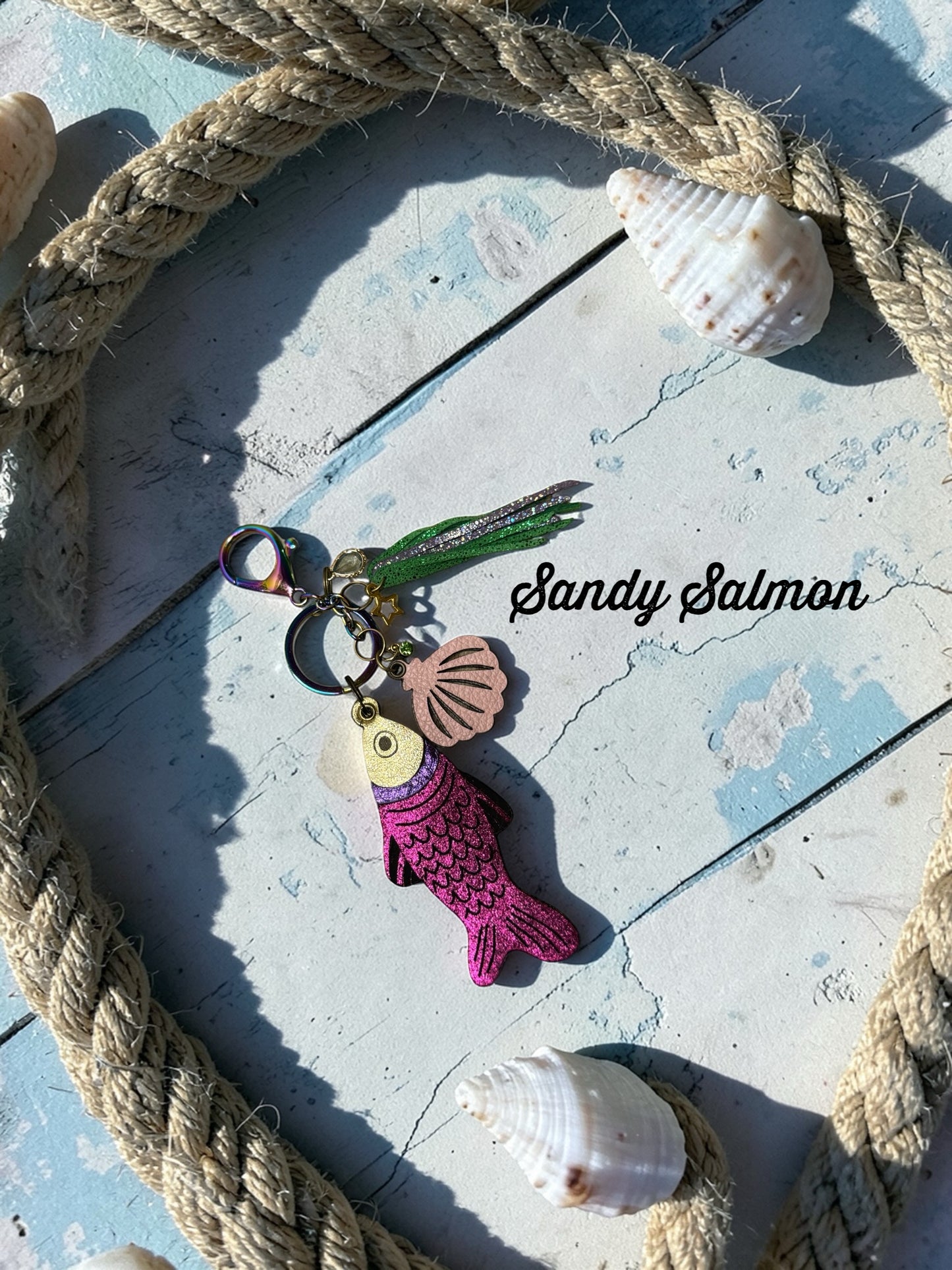 Fancy Fish Leather Bag Charm