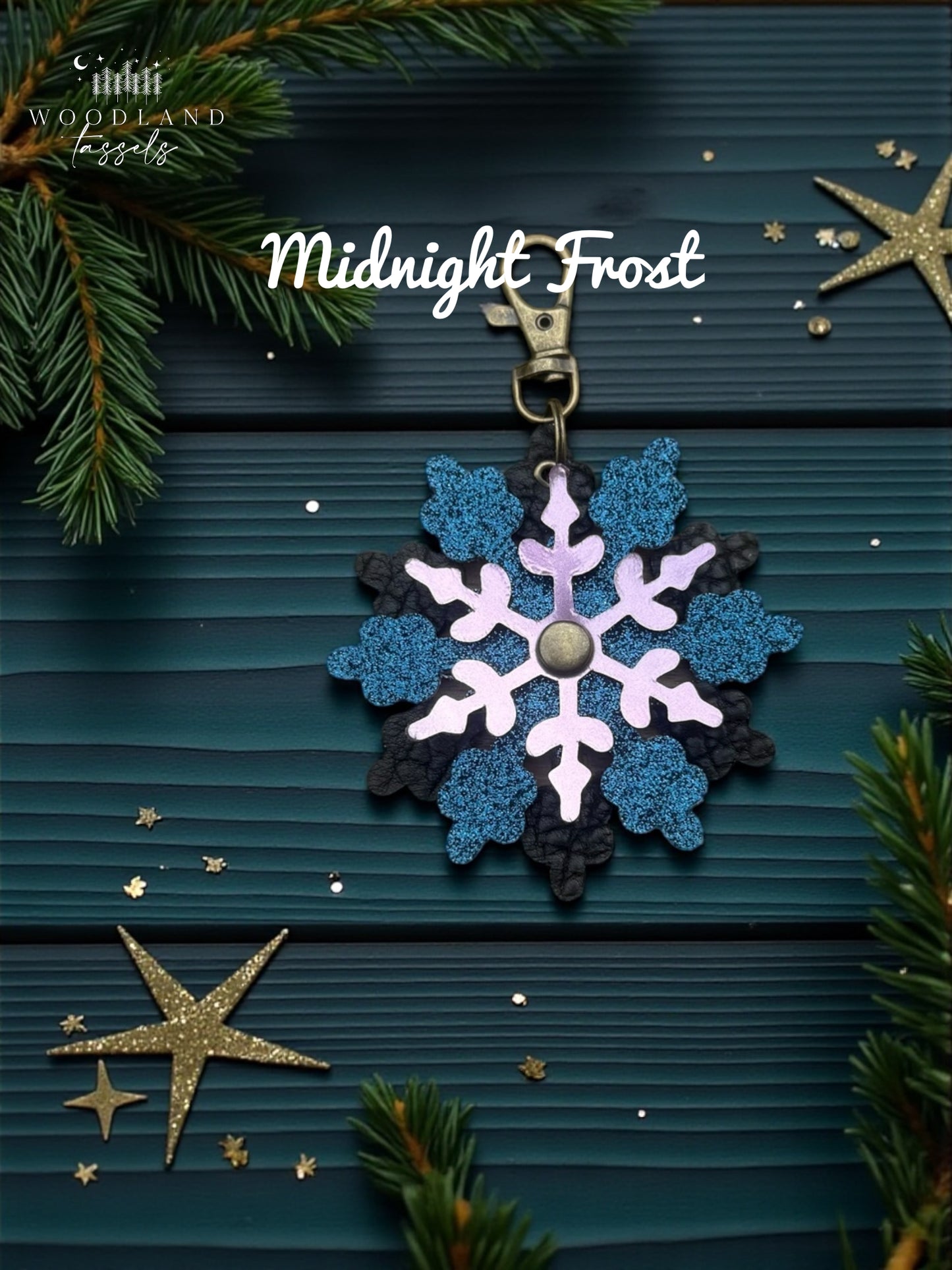 Snowflake Leather Purse Charm