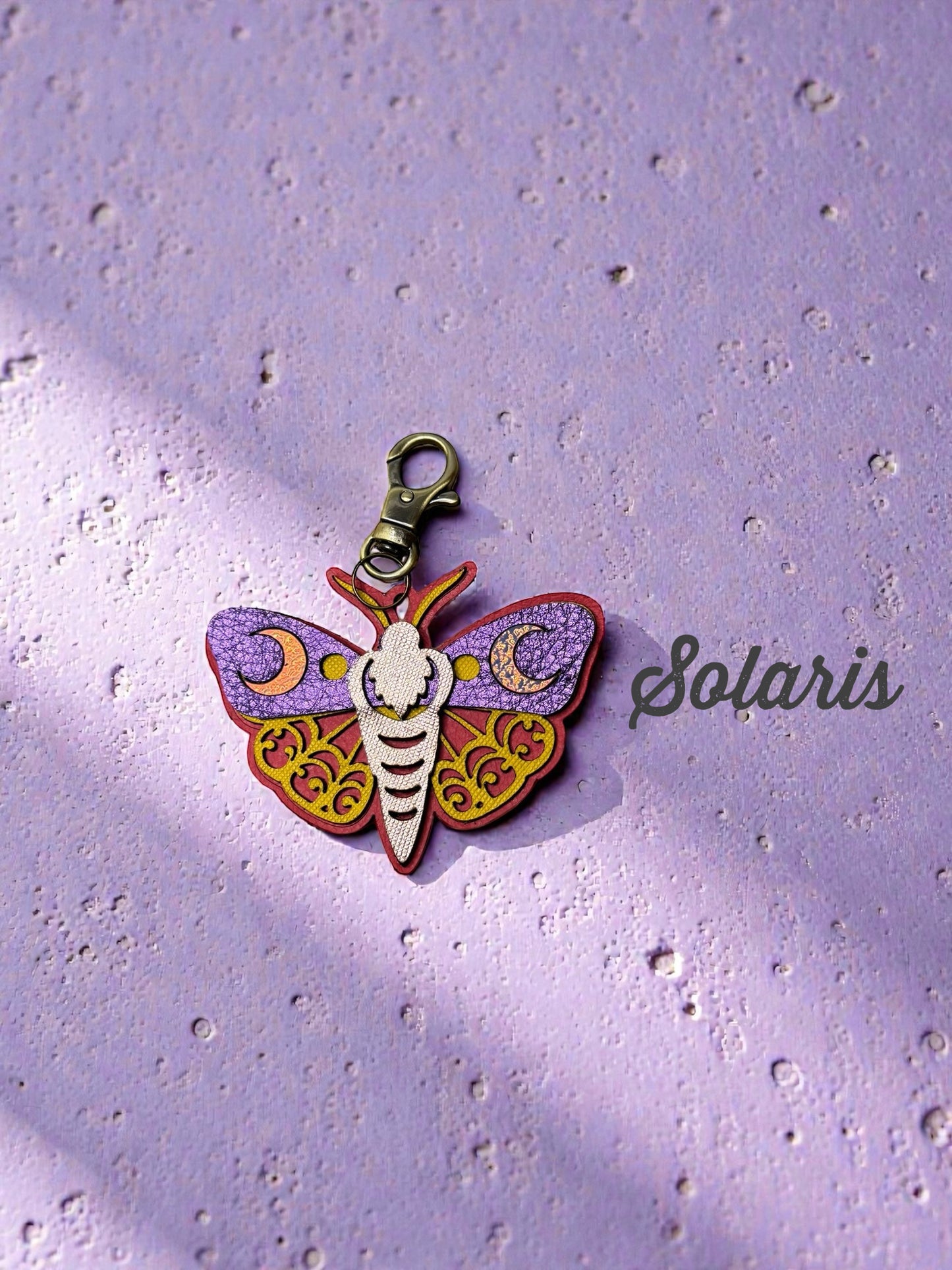 Luna Moth Leather Bag Charms