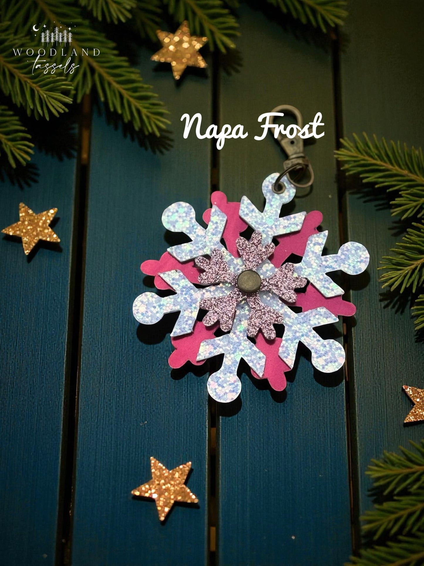 Snowflake Leather Purse Charm