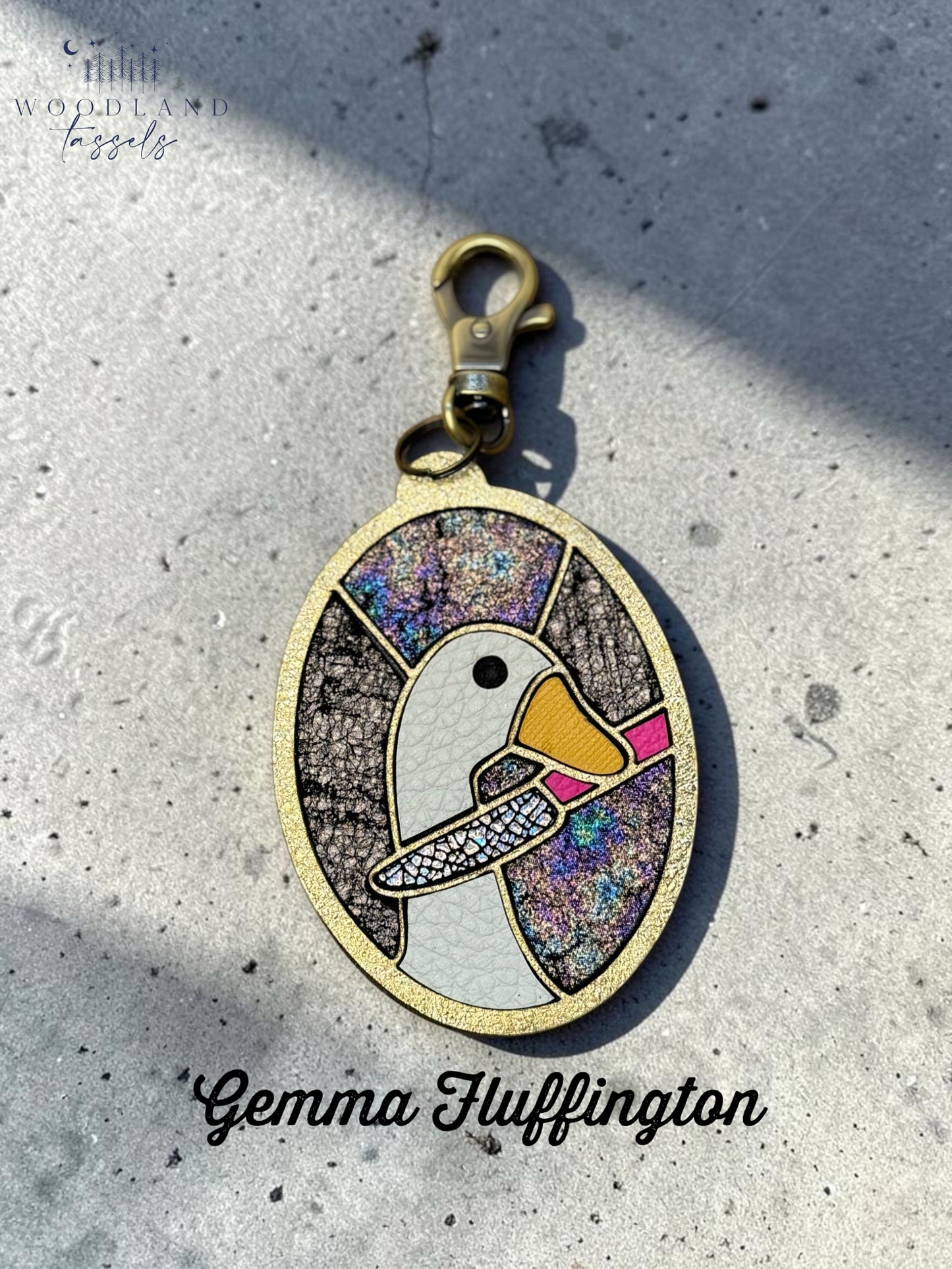 Serious Goose Leather Bag Charm