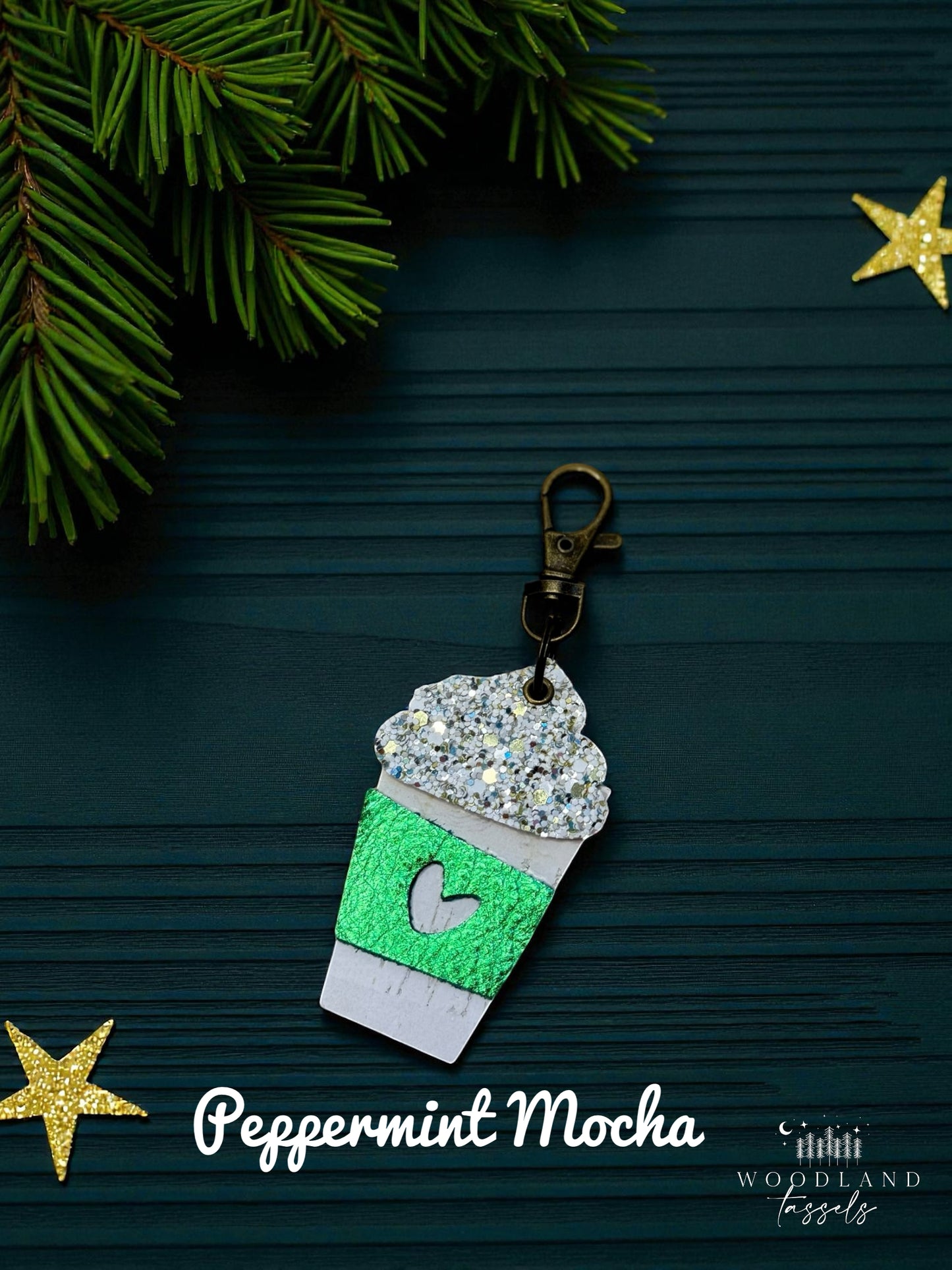 Latte Leather Purse Charm