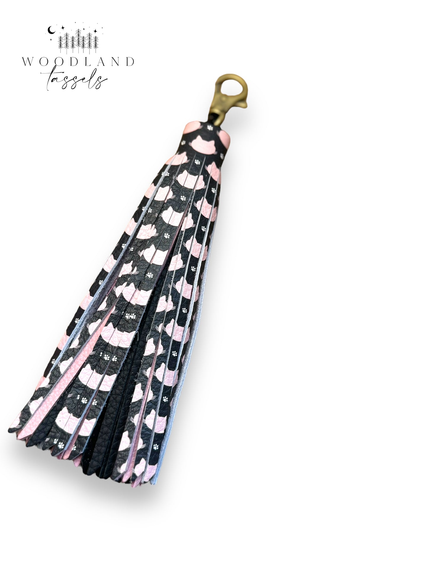 Pink Kitty Leather Tassel