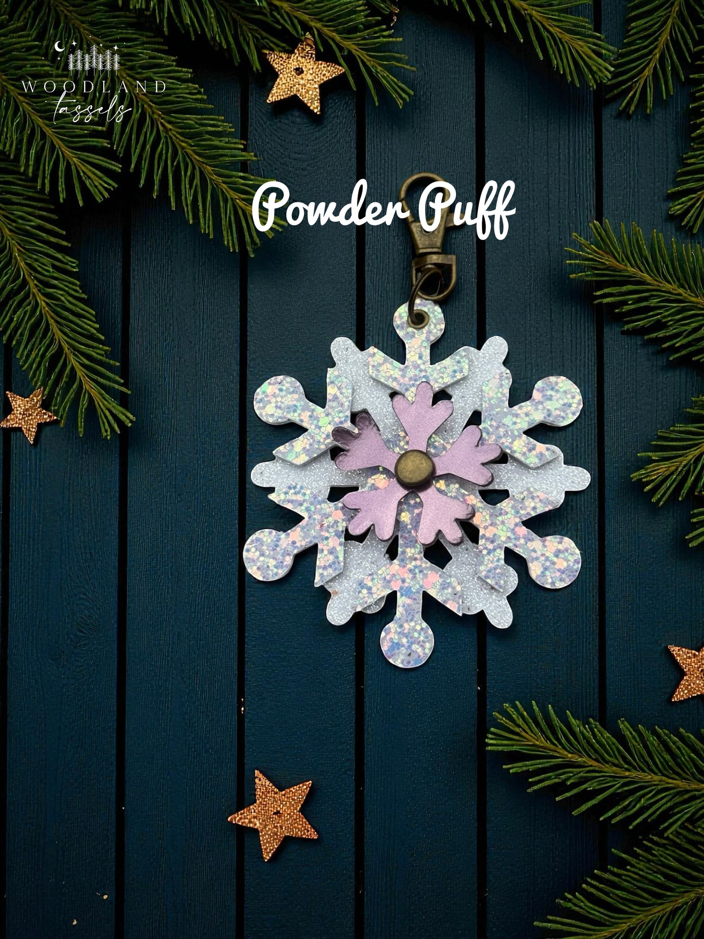 Snowflake Leather Purse Charm