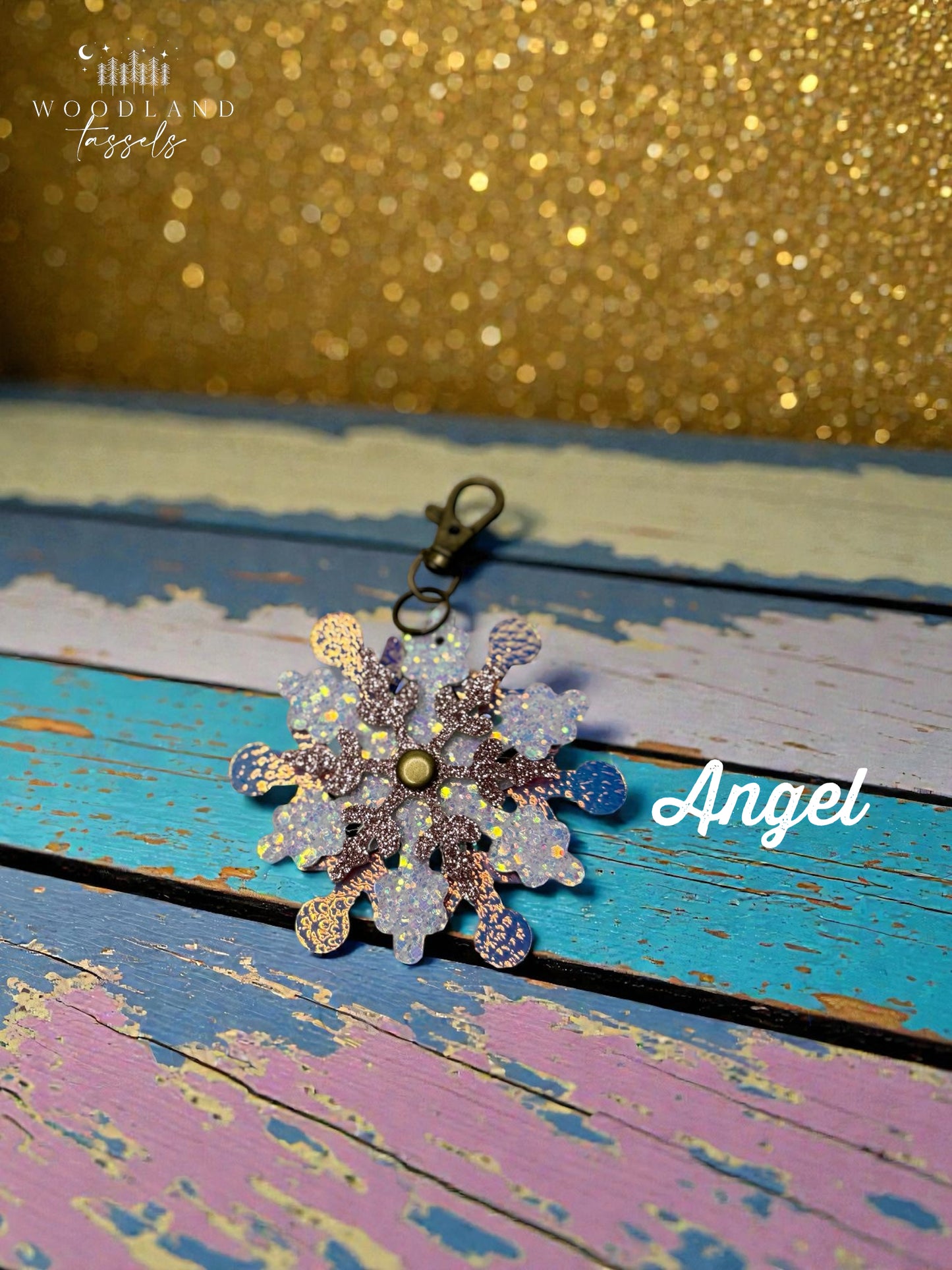 Snowflake Leather Bag Charm