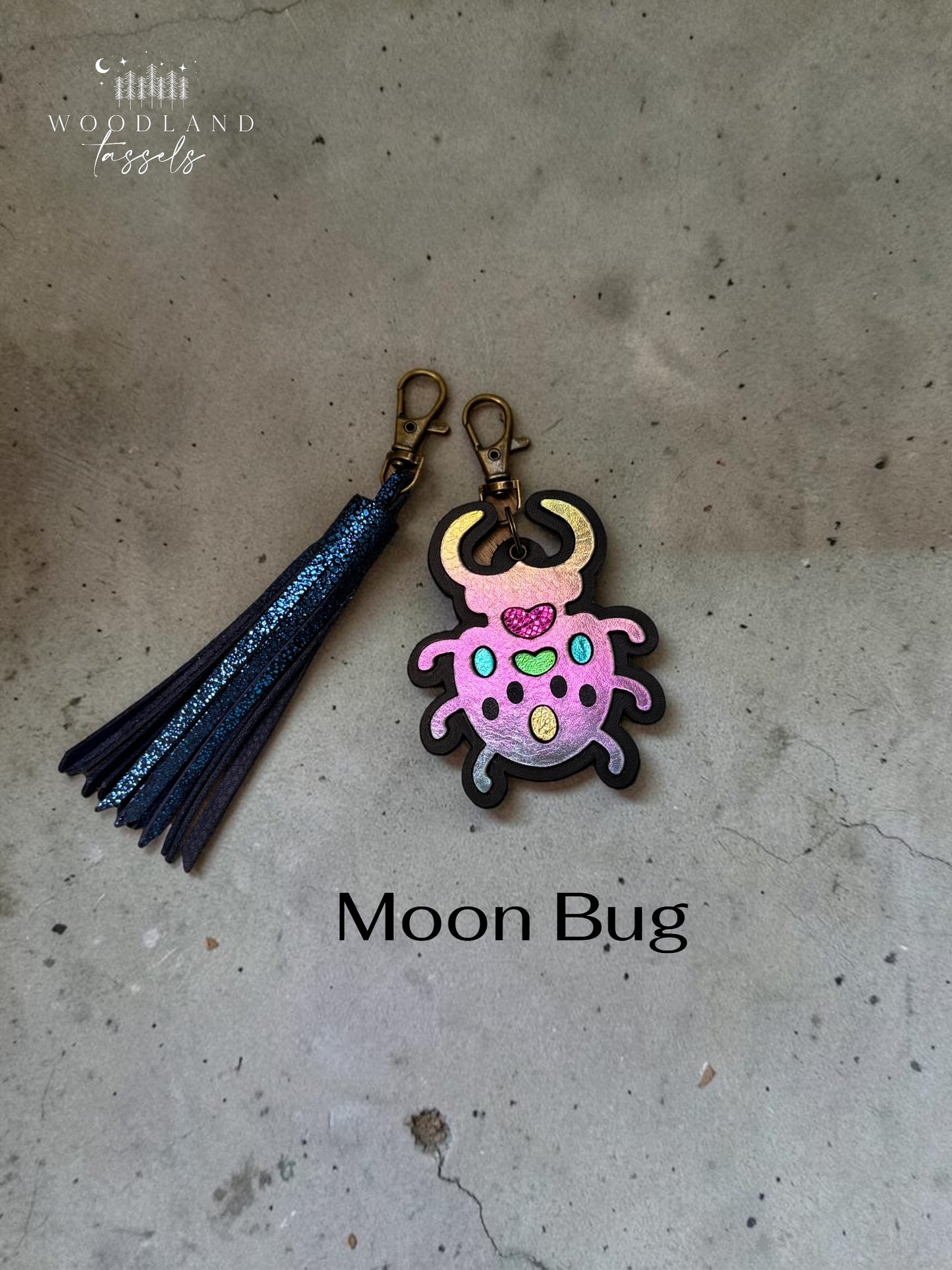 Beetle Leather Bag Charm