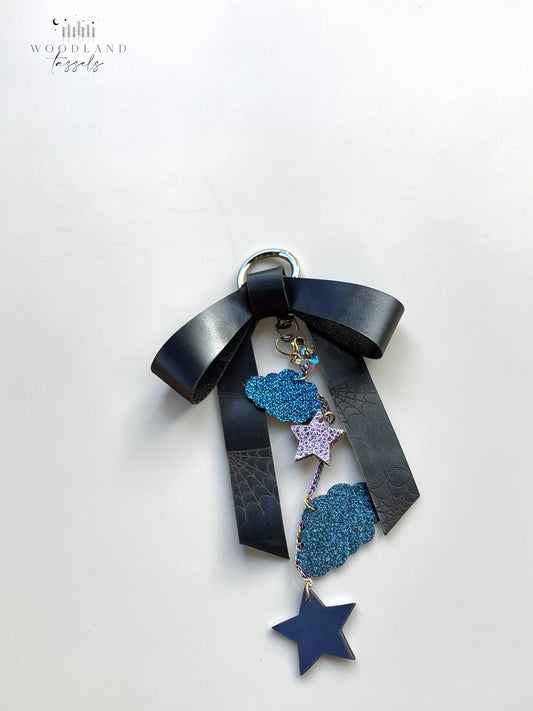 Midnight Charm - Leather Bow and Charm Set