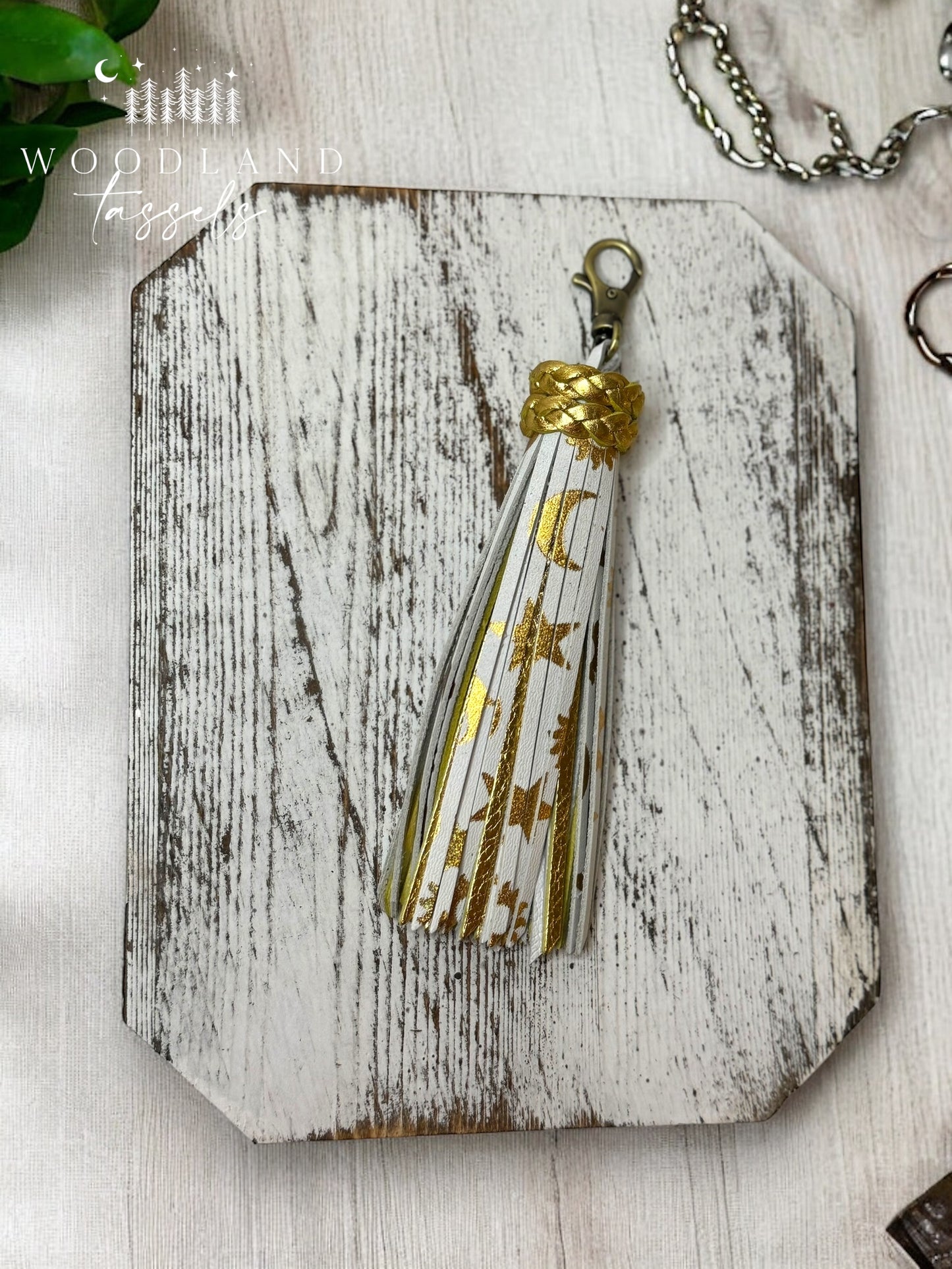 Celestial Gold Leather Tassel