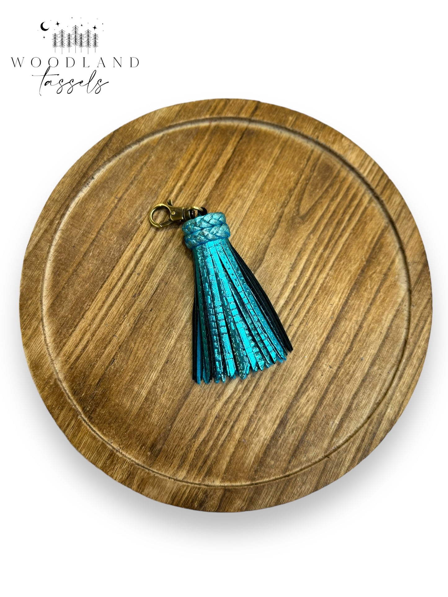 Sky Blue Leather Tassel