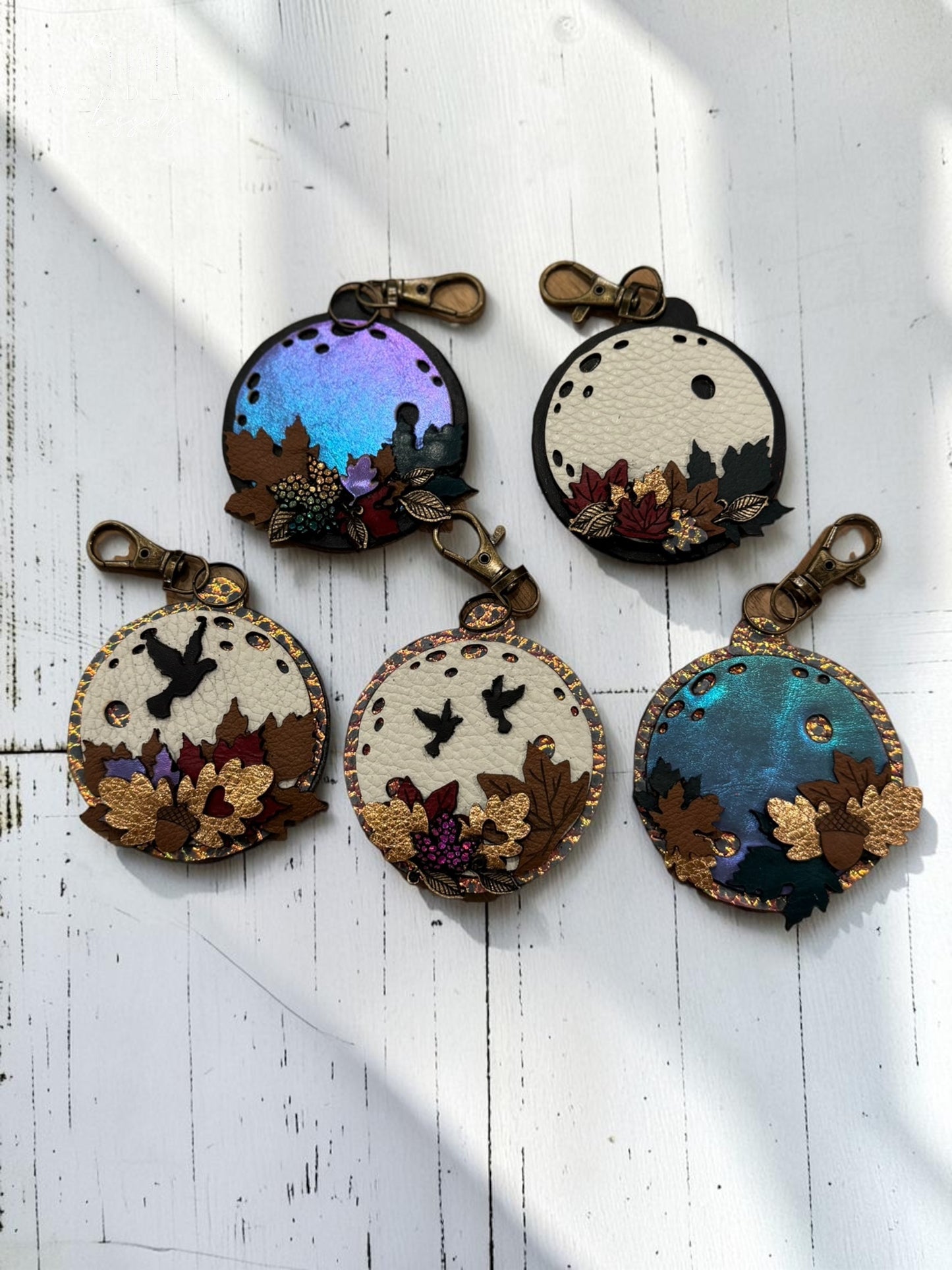 Harvest Moon Leather Bag Charm