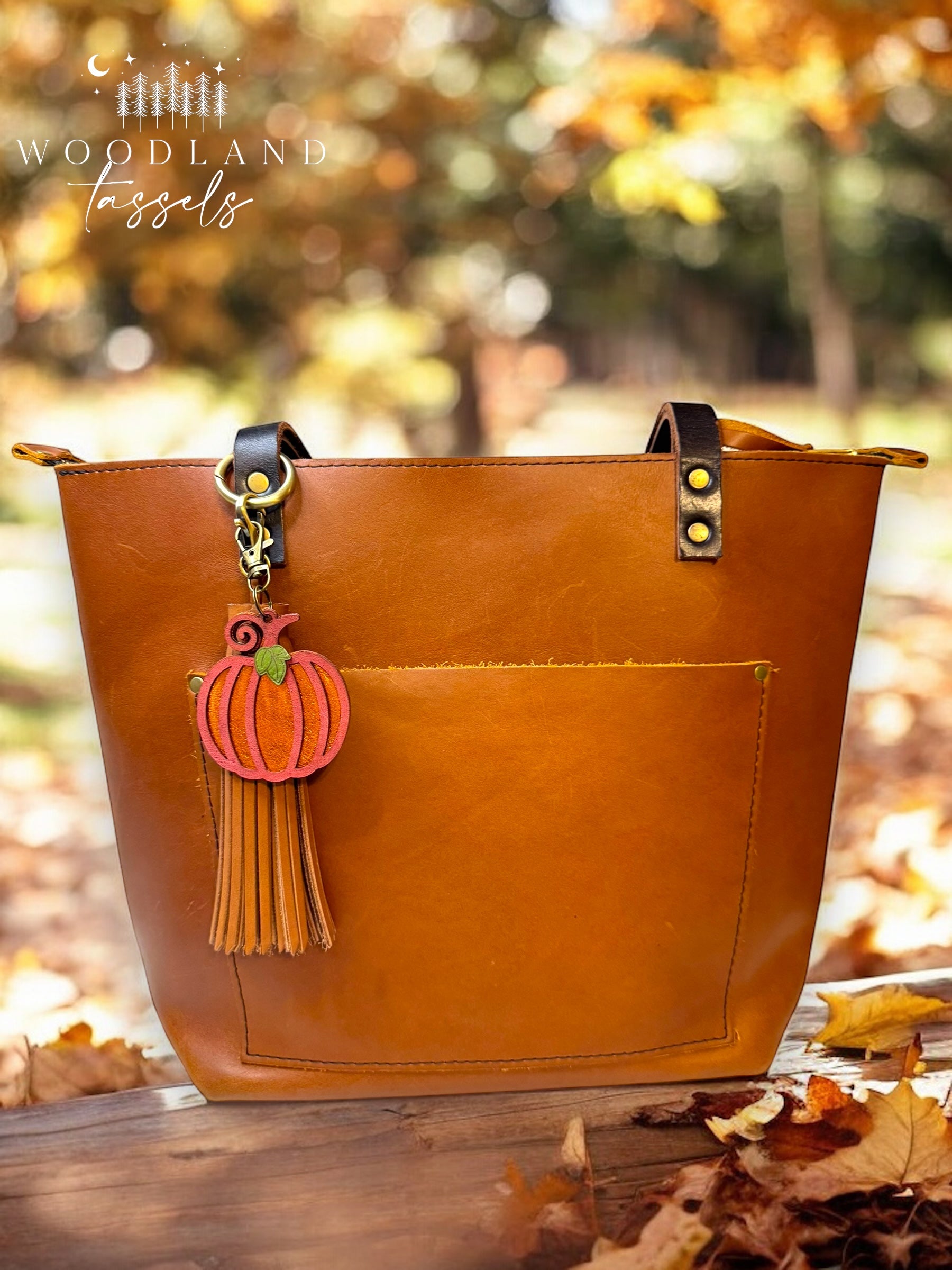 Leather tassel bag charm sale