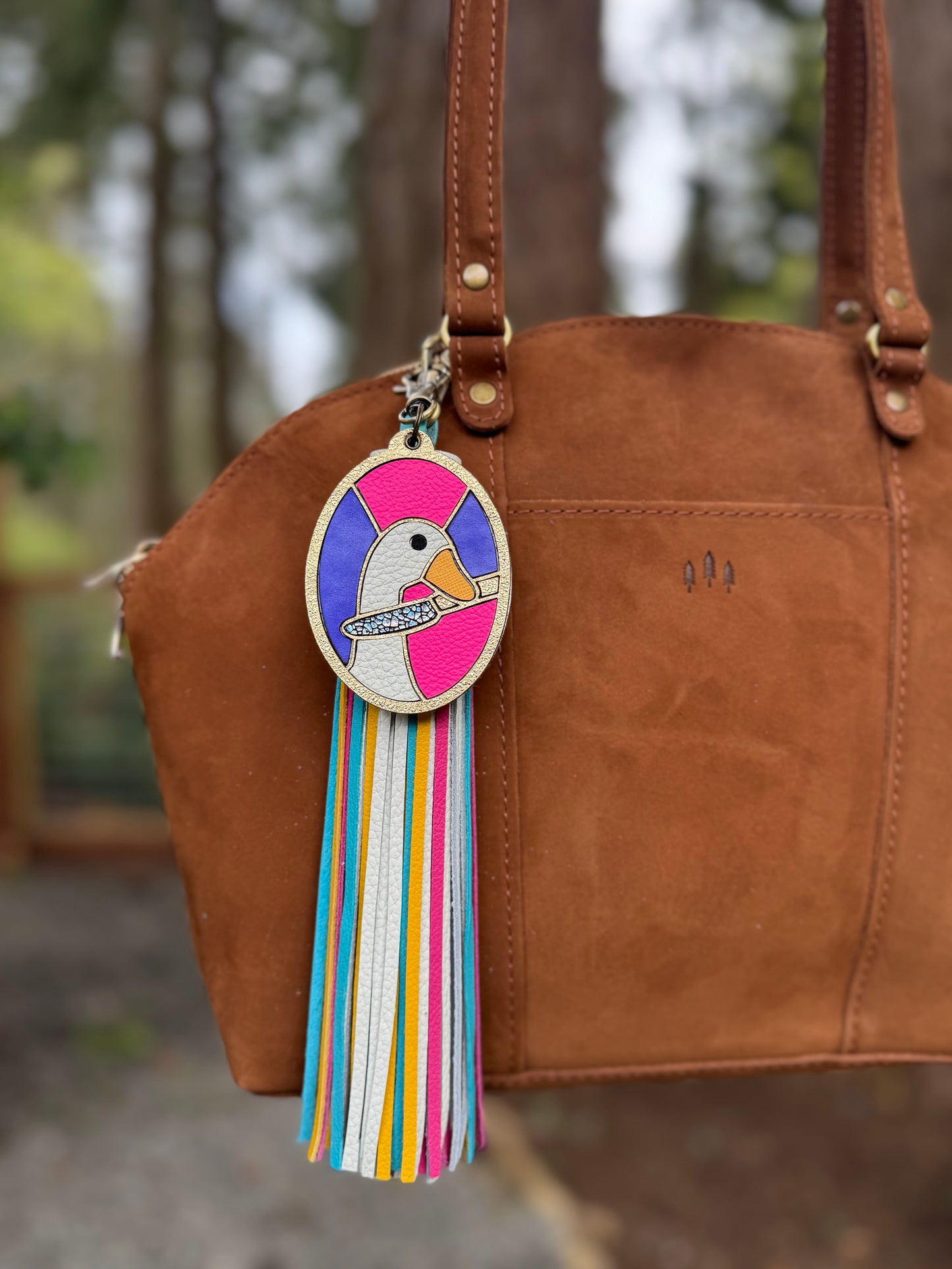 Serious Goose Leather Bag Charm