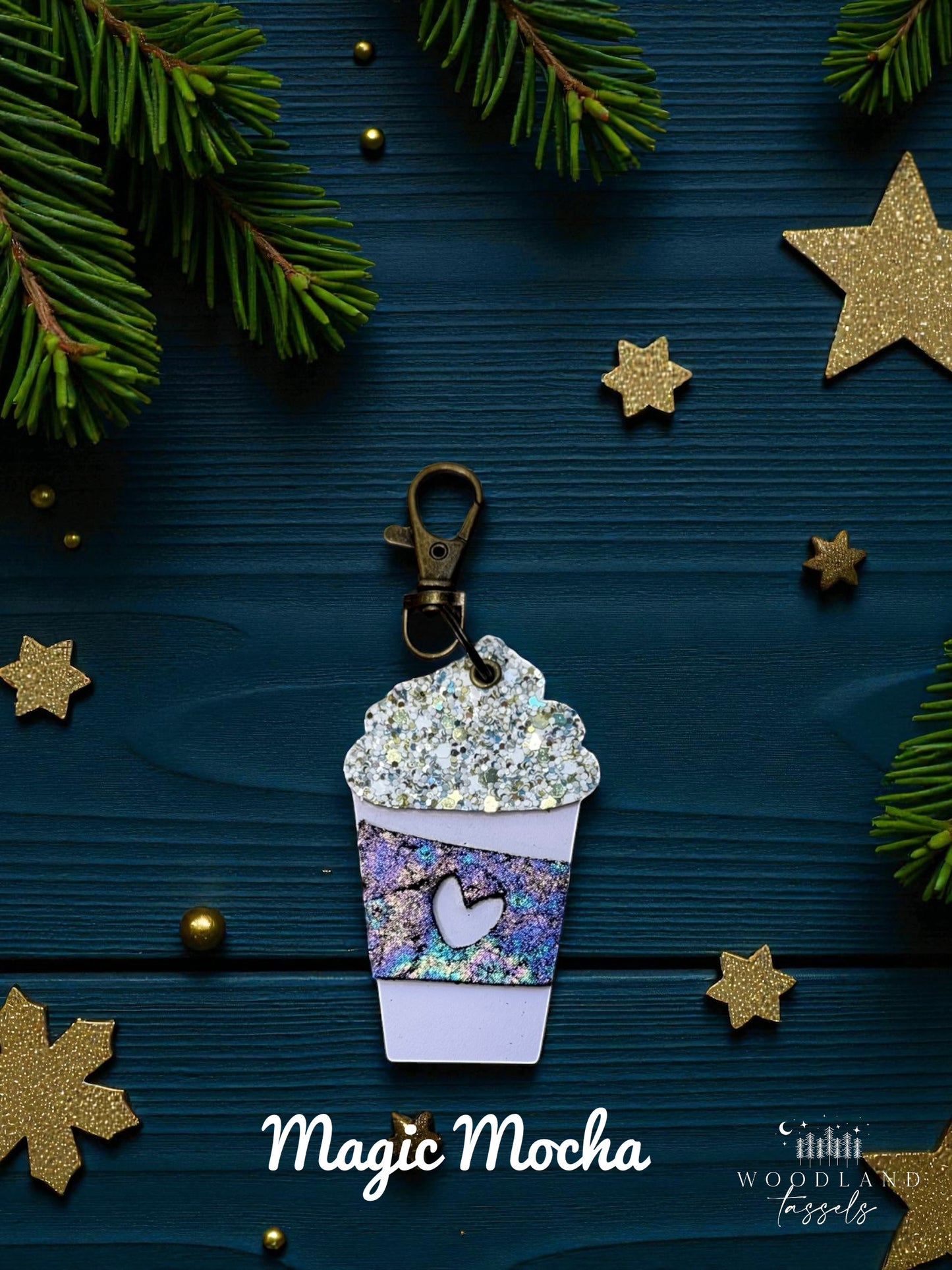 Latte Leather Purse Charm