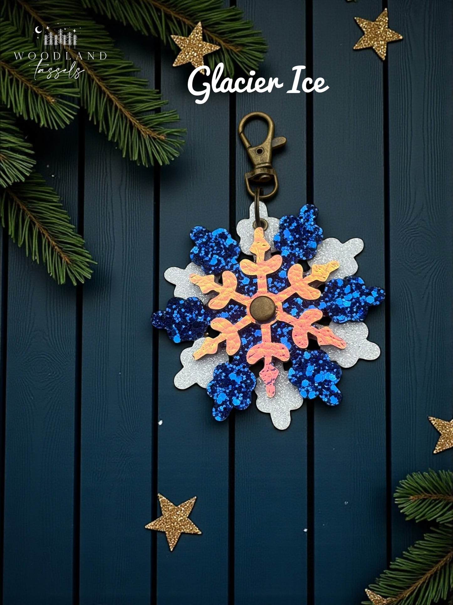 Snowflake Leather Purse Charm