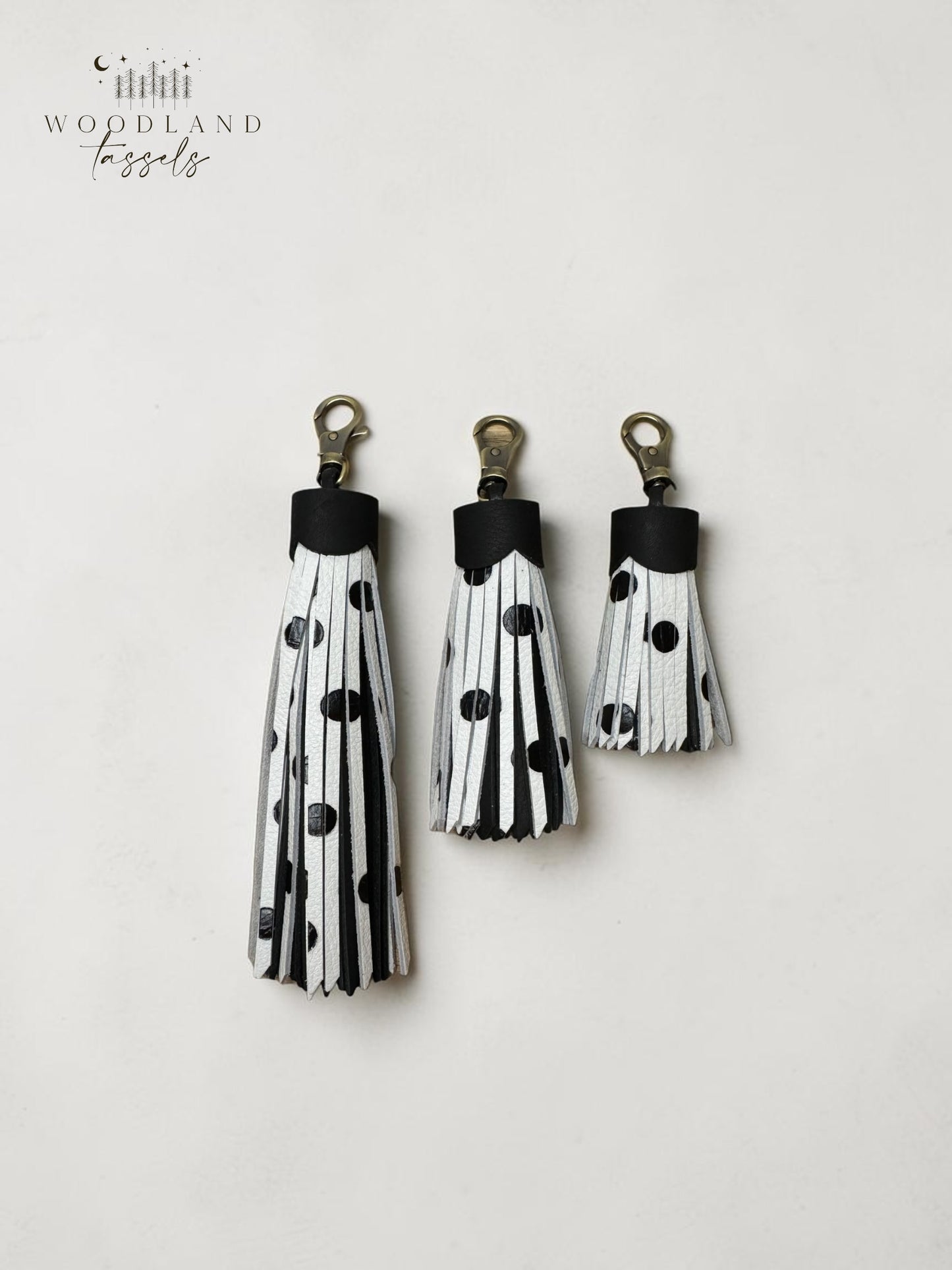 Polka Dot Leather Tassel