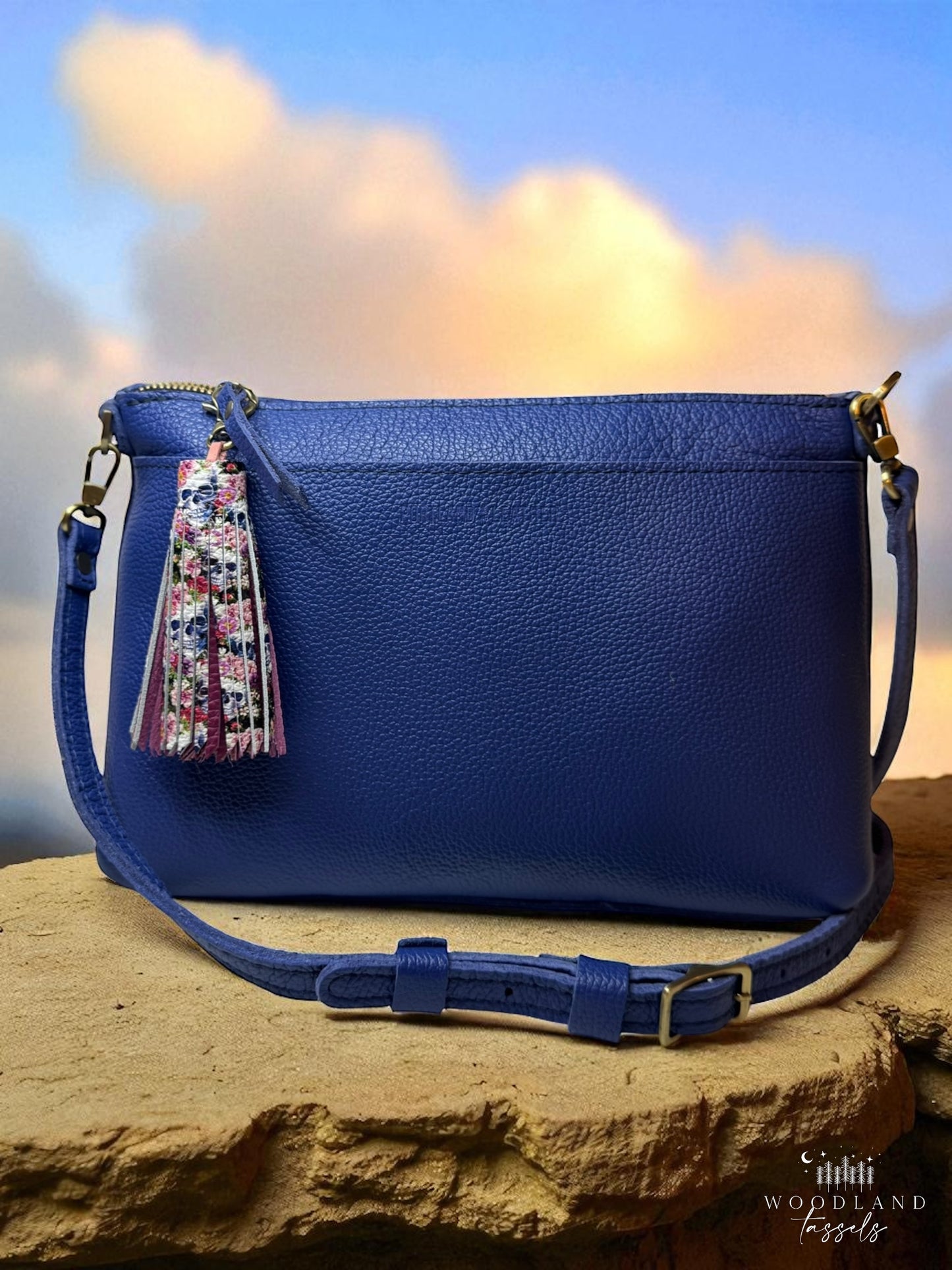 Floral Skull Leather Tassel