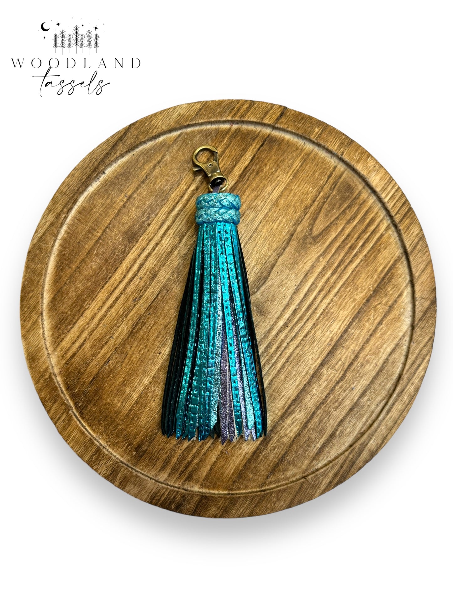 Sky Blue Leather Tassel