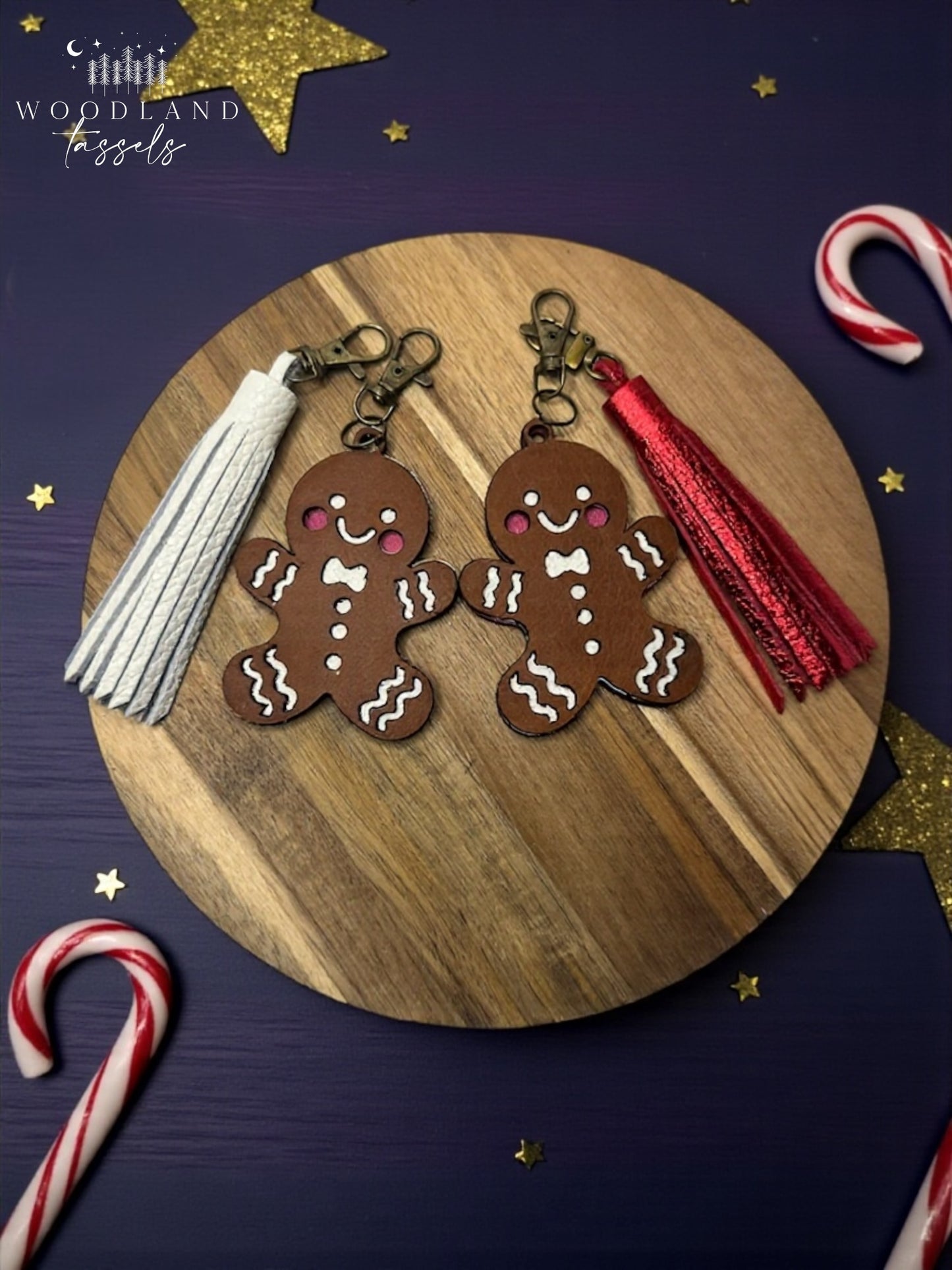 Gingerbread Leather Purse Charm