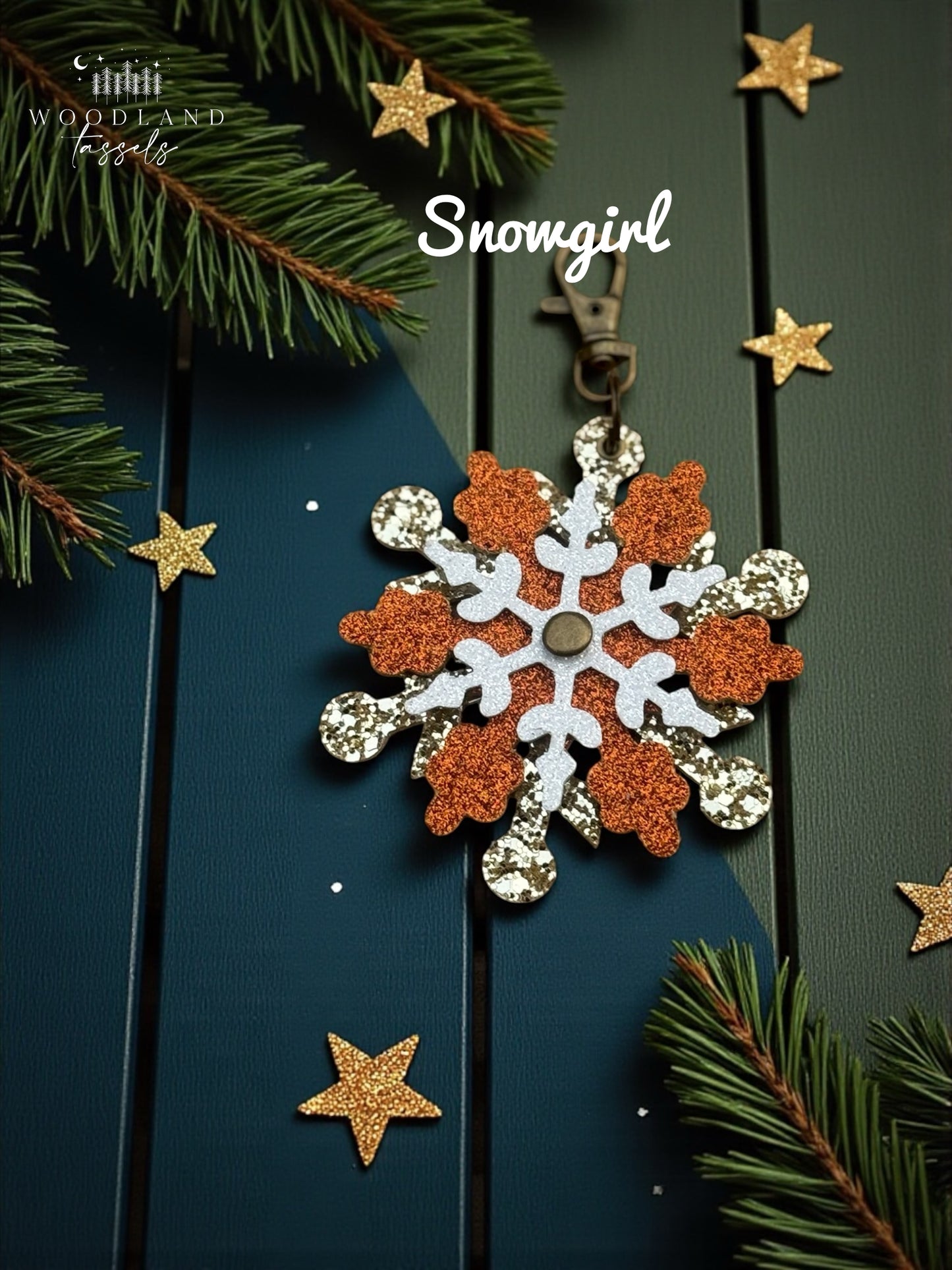 Snowflake Leather Purse Charm