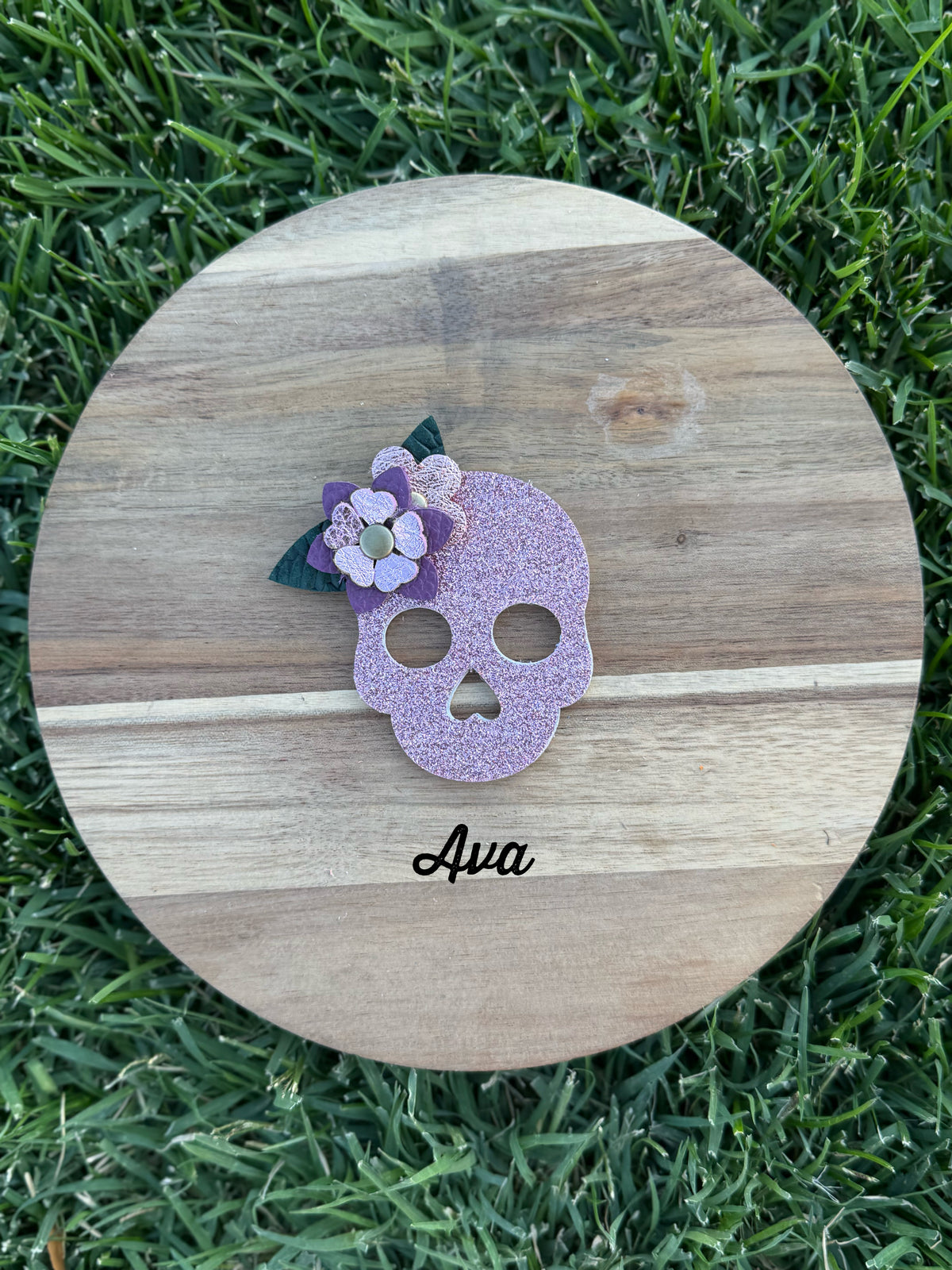 Leather Sugar Skull Bag Charm - Customize and Personalize!
