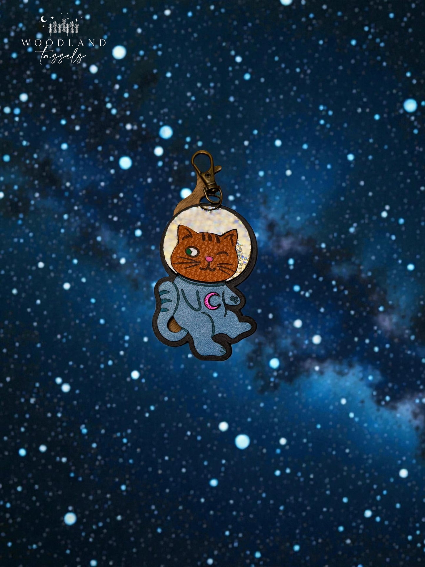 Astro Cat Leather Bag Charm